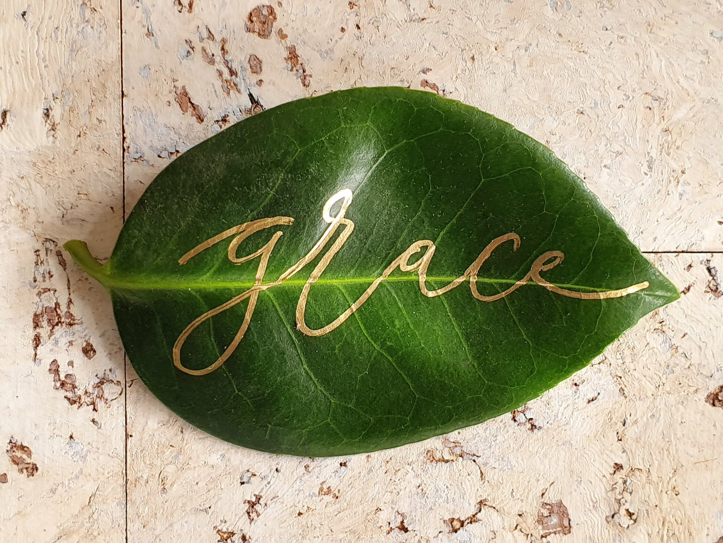 leaf calligraphy leaves placement wedding place cards event handwritten leaf