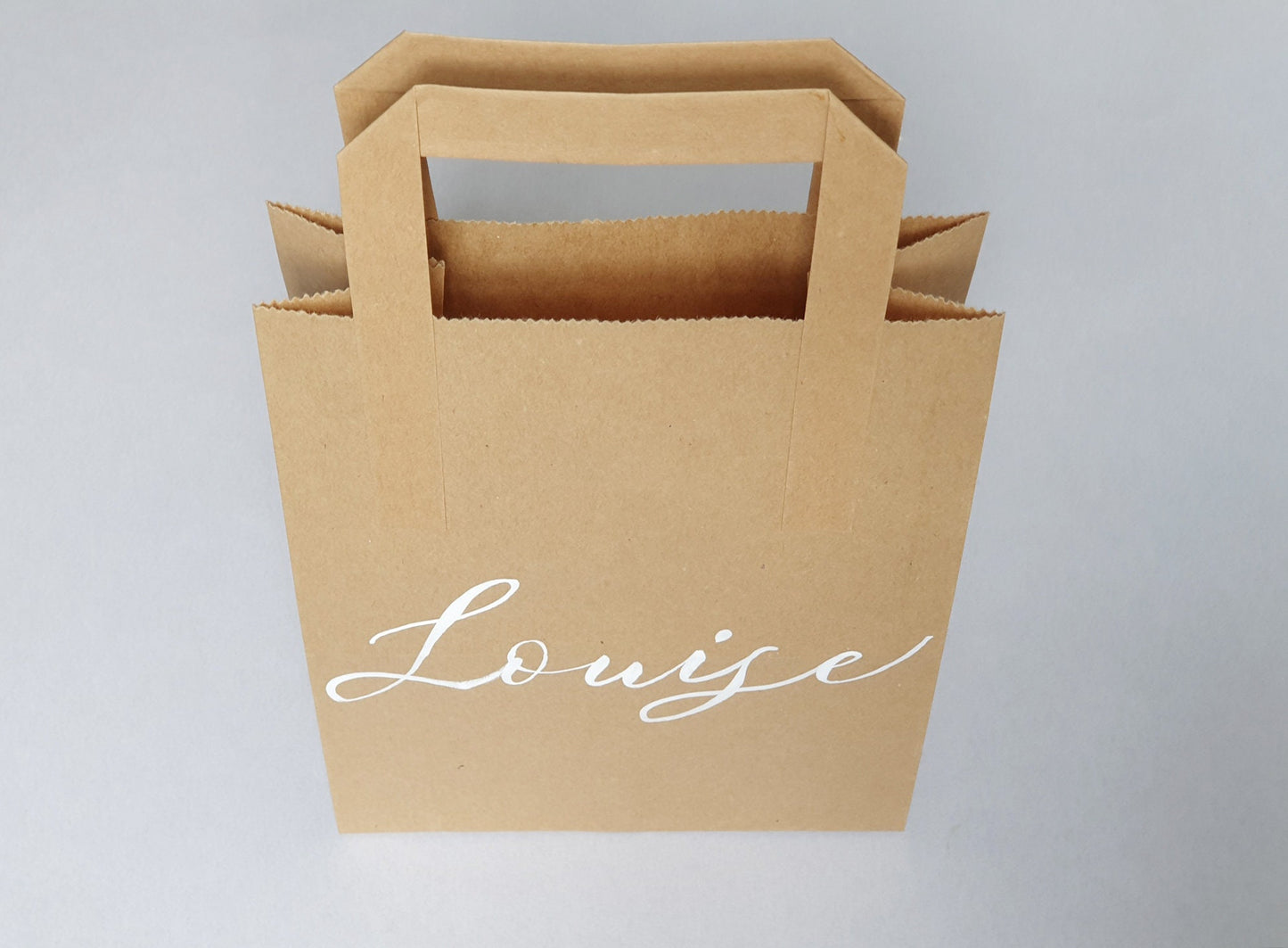 Personalised Paper Bag - Eco Friendly Kraft Paper - Custom Calligraphy Kraft Bag - Hen Birthday Party Bag - Handwritten Custom Bags