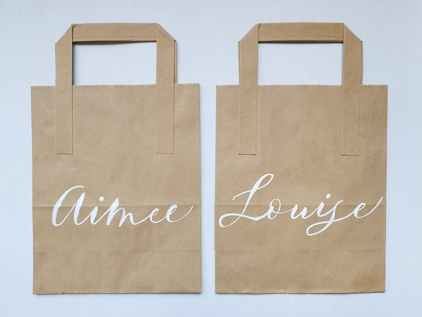 Personalised Paper Bag - Eco Friendly Kraft Paper - Custom Calligraphy Kraft Bag - Hen Birthday Party Bag - Handwritten Custom Bags