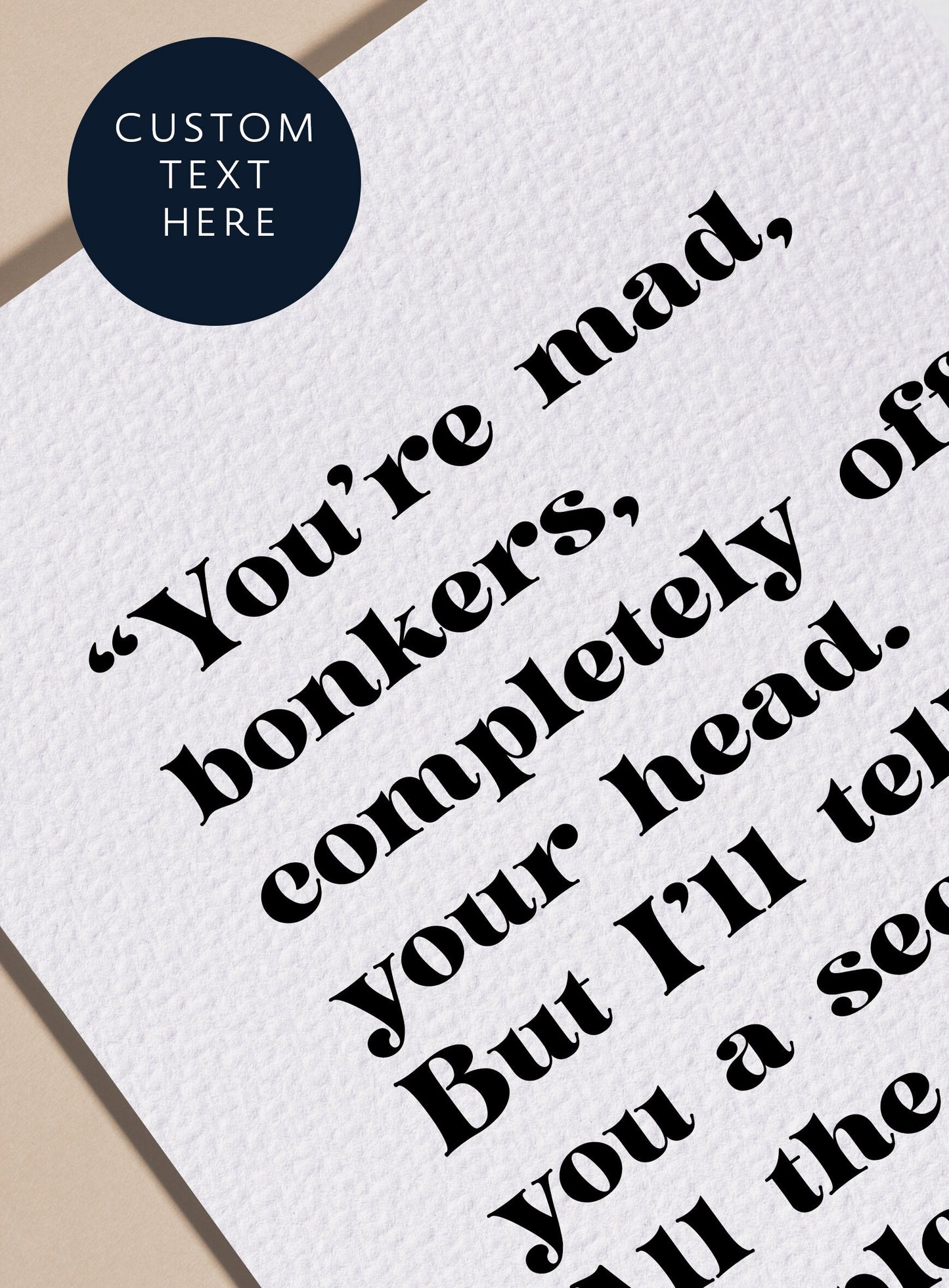 Custom quote print, book quote prints, quote wall art, book lover gifts, famous quotes, custom framed quotes, custom signs
