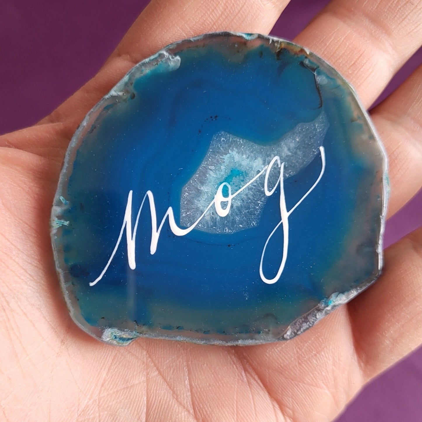 blue agate slice