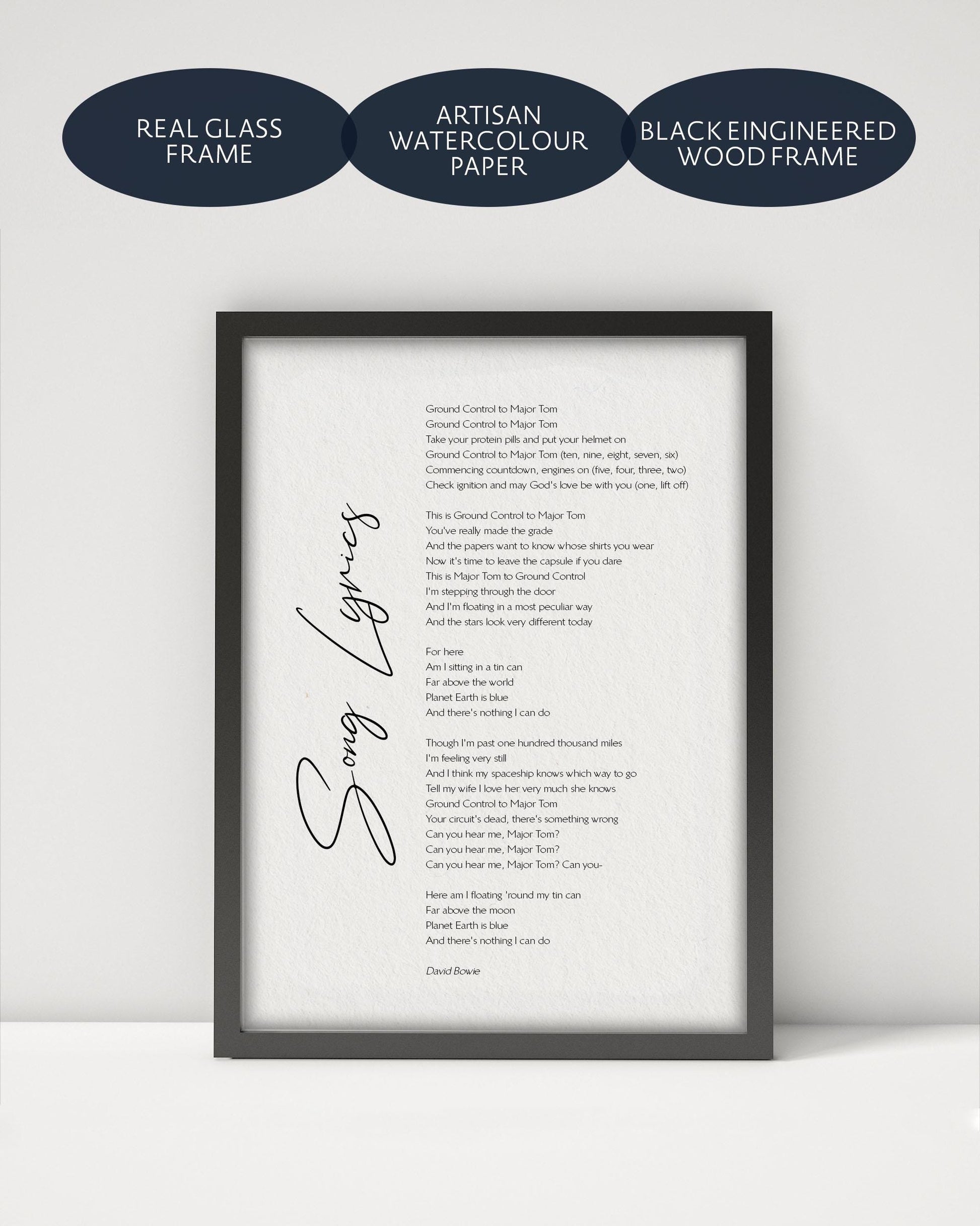 custom text framed print personalised poem black frame with glass