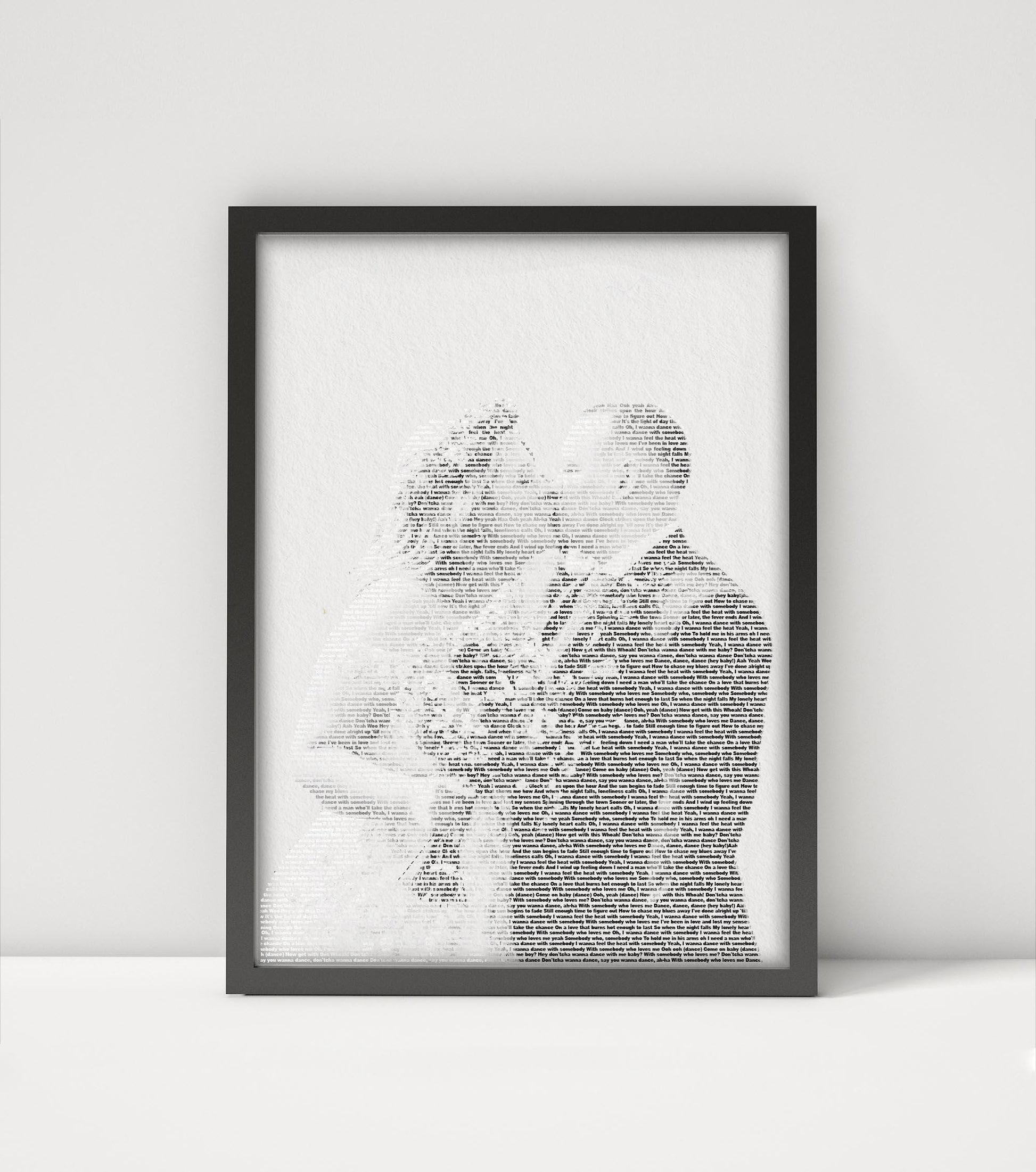 Personalised Wedding Portrait with Song Lyrics, First Dance Favourite Song Print, Framed Print With Wedding Song, Self Portrait Custom Print