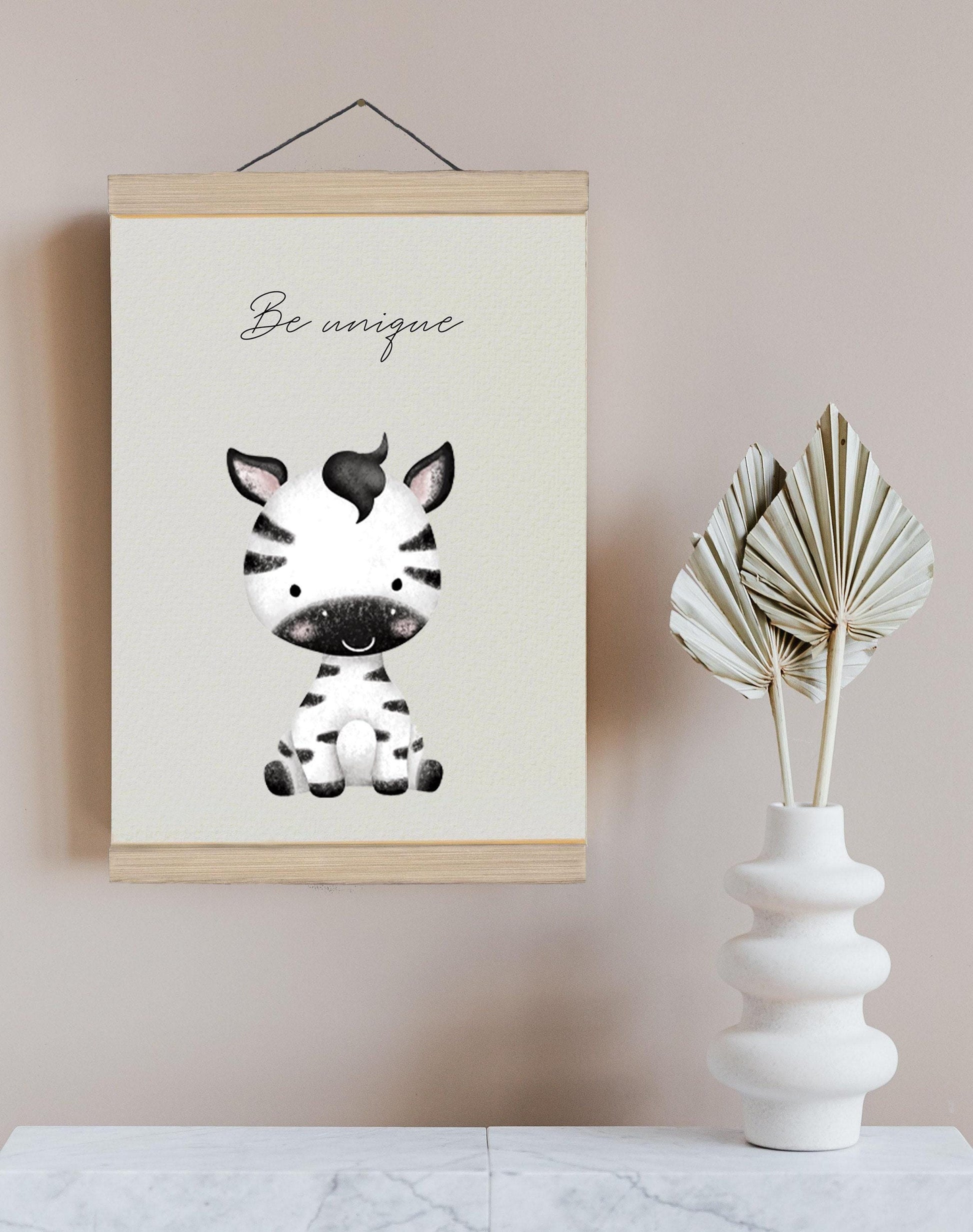 Affirmation safari animal nursery decor, Safari wall art, Baby animal posters, Framed affirmation prints - Set of 6