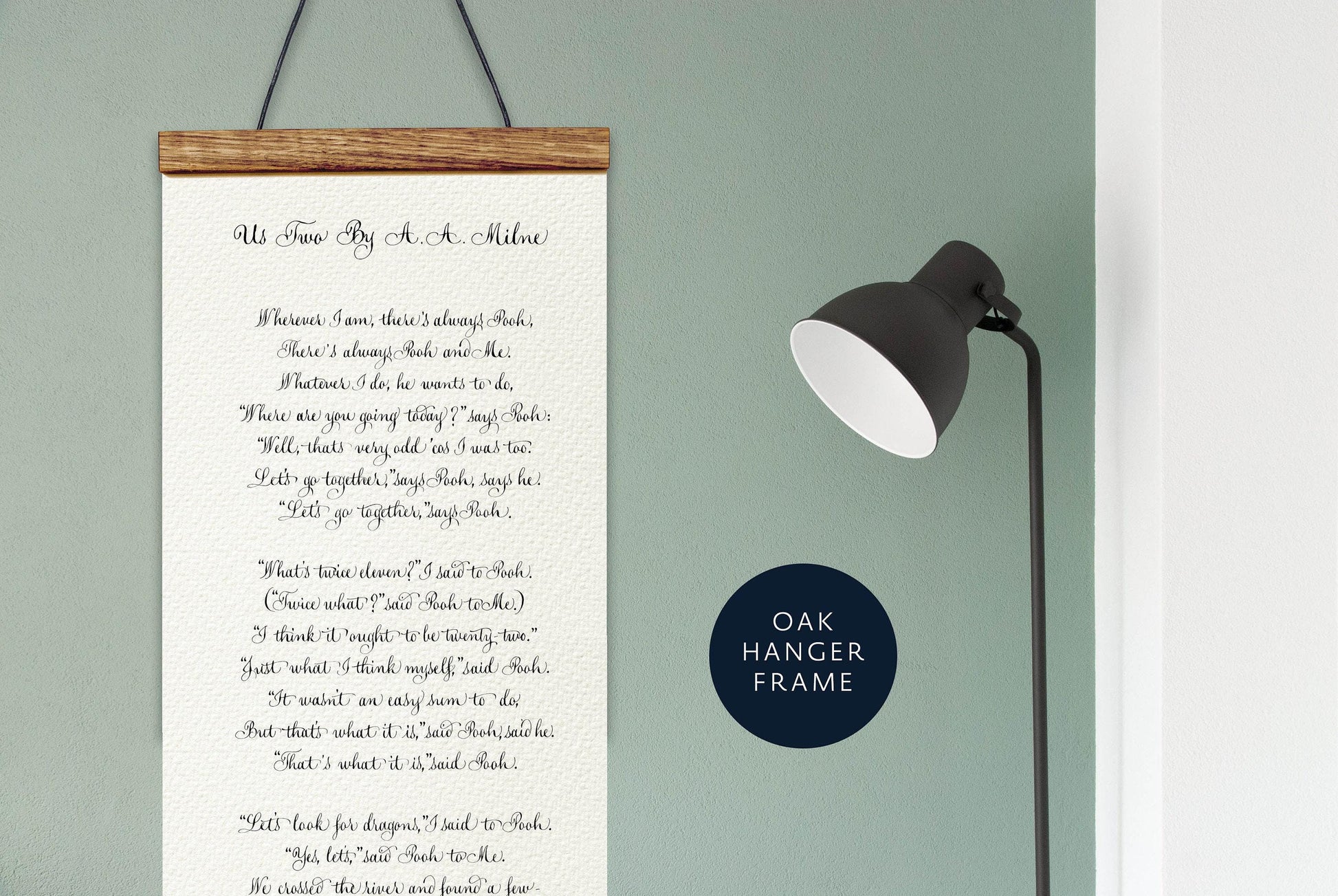 Us Two AA Milne - Winnie the Pooh Nursery Print Framed New Baby Gift, Gender Neutral Baby Gift, Neutral Baby Shower Gift, Birth Announcement