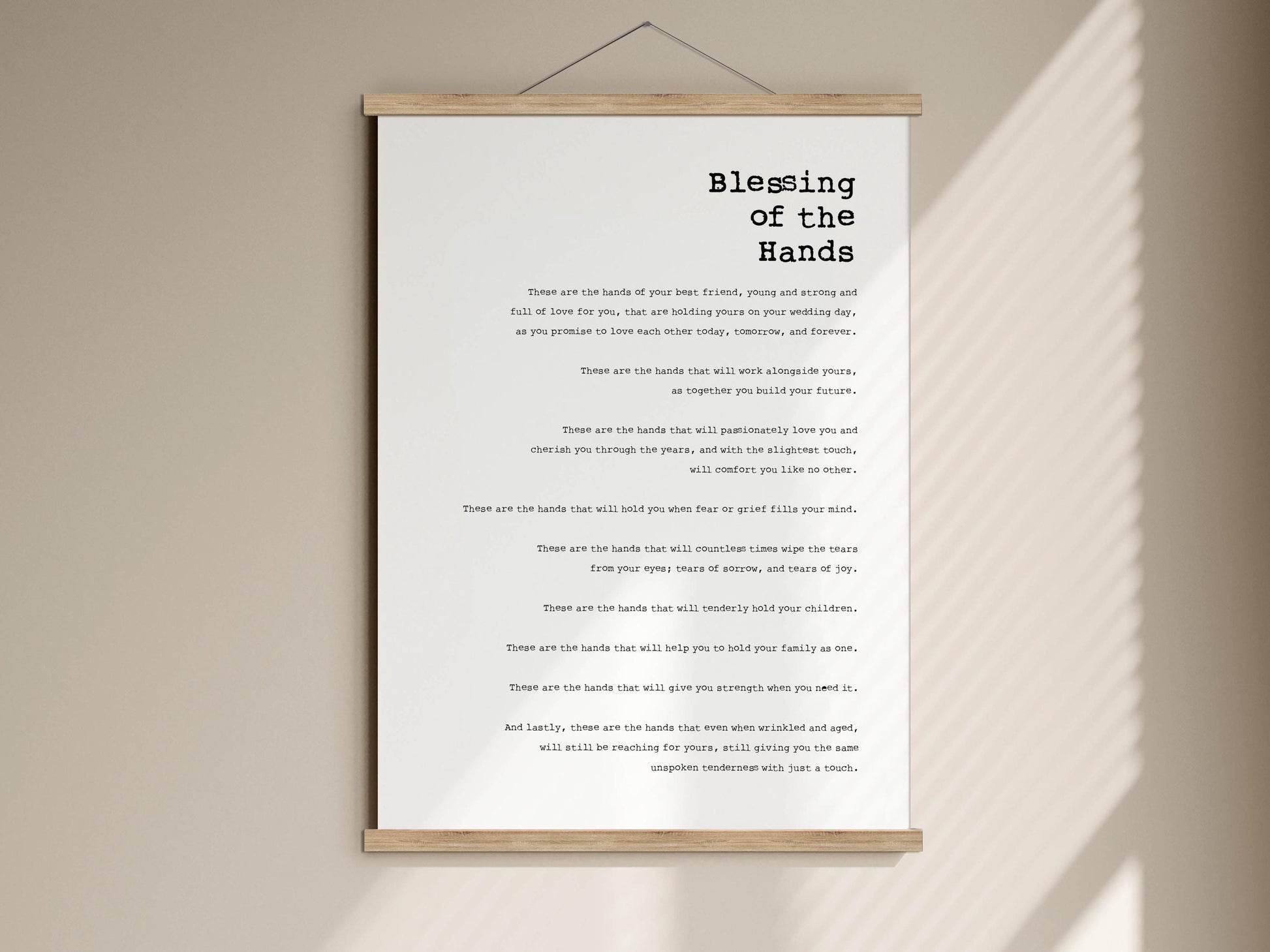 The image is a poster with a message about the importance of hands and their role in our lives.