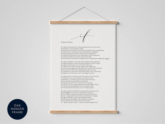 The image is a framed print of a poem titled "RudyARDO LINDO" by Rudyard Kipling, featuring a wooden hanger. The text of the poem is in English and is written in a cursive font. The image does not contain any additional information about the content or context of the poem, and it does not depict any visual elements. The image is a single, unconnected scene, and there are no specific details about the content or context of the poem.
