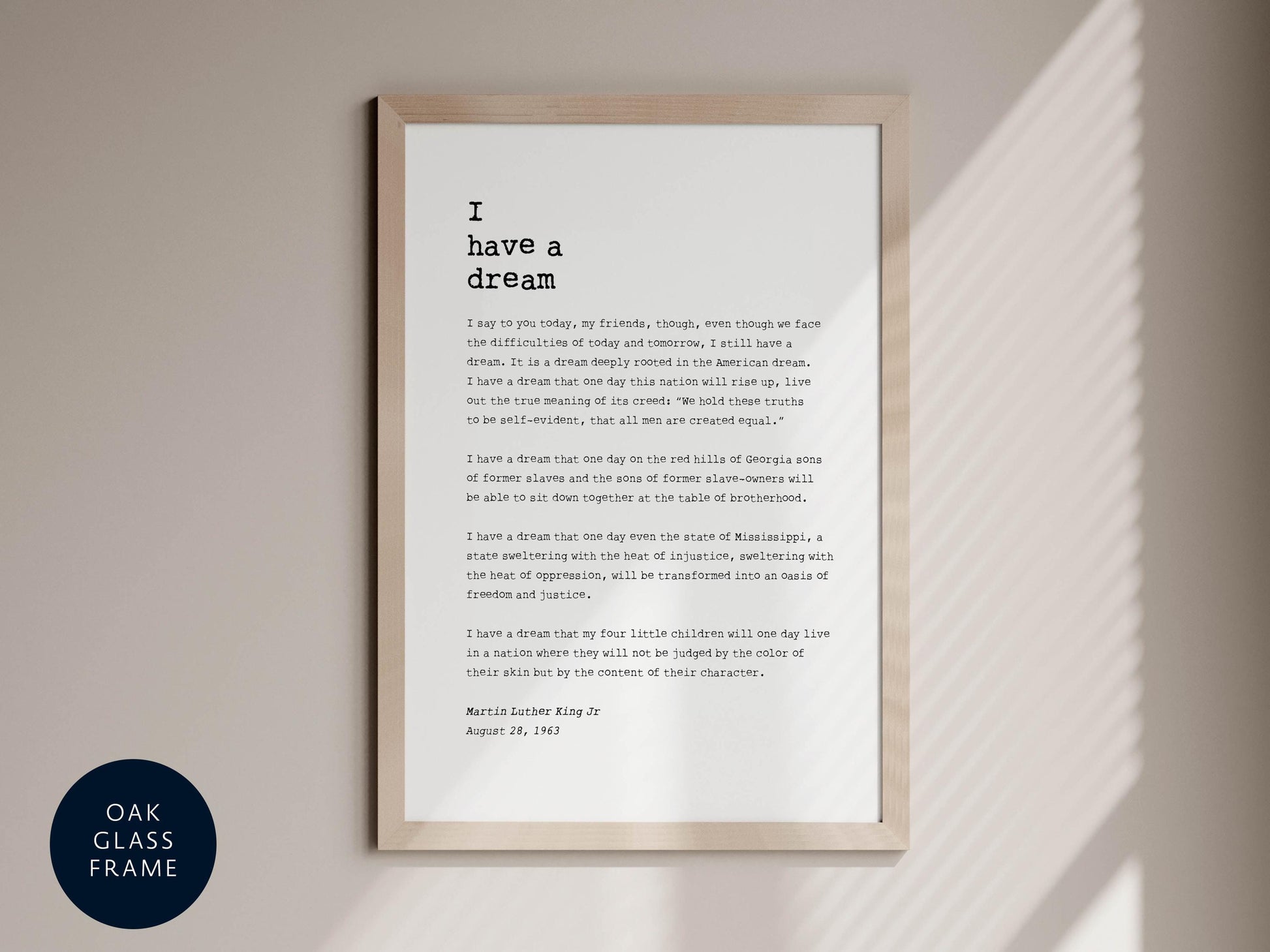 I have a dream that one day I will be able to sit down together at the table of brotherhood.