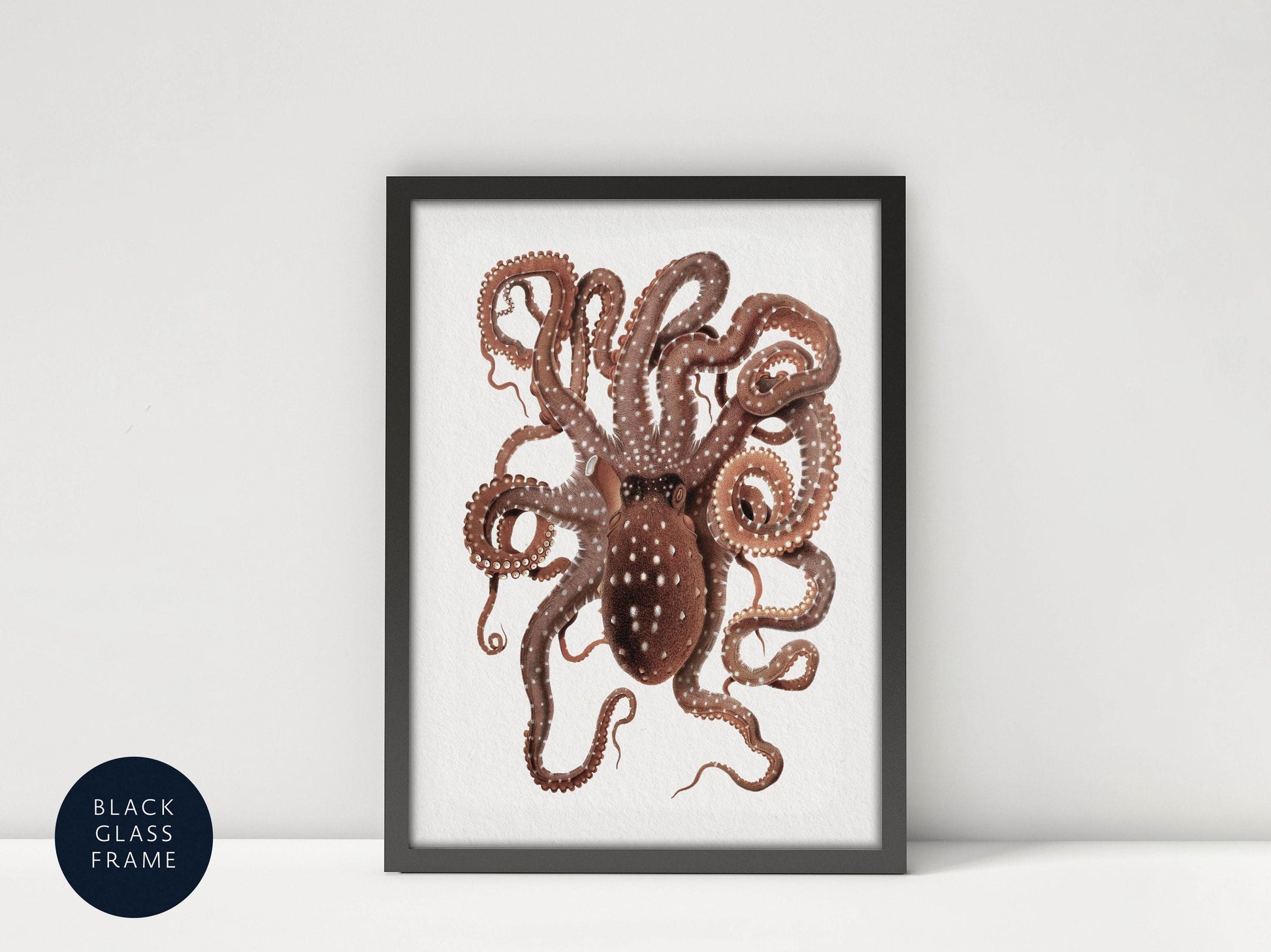 an octopus with its tentacles spread out, creating a striking and detailed illustration.