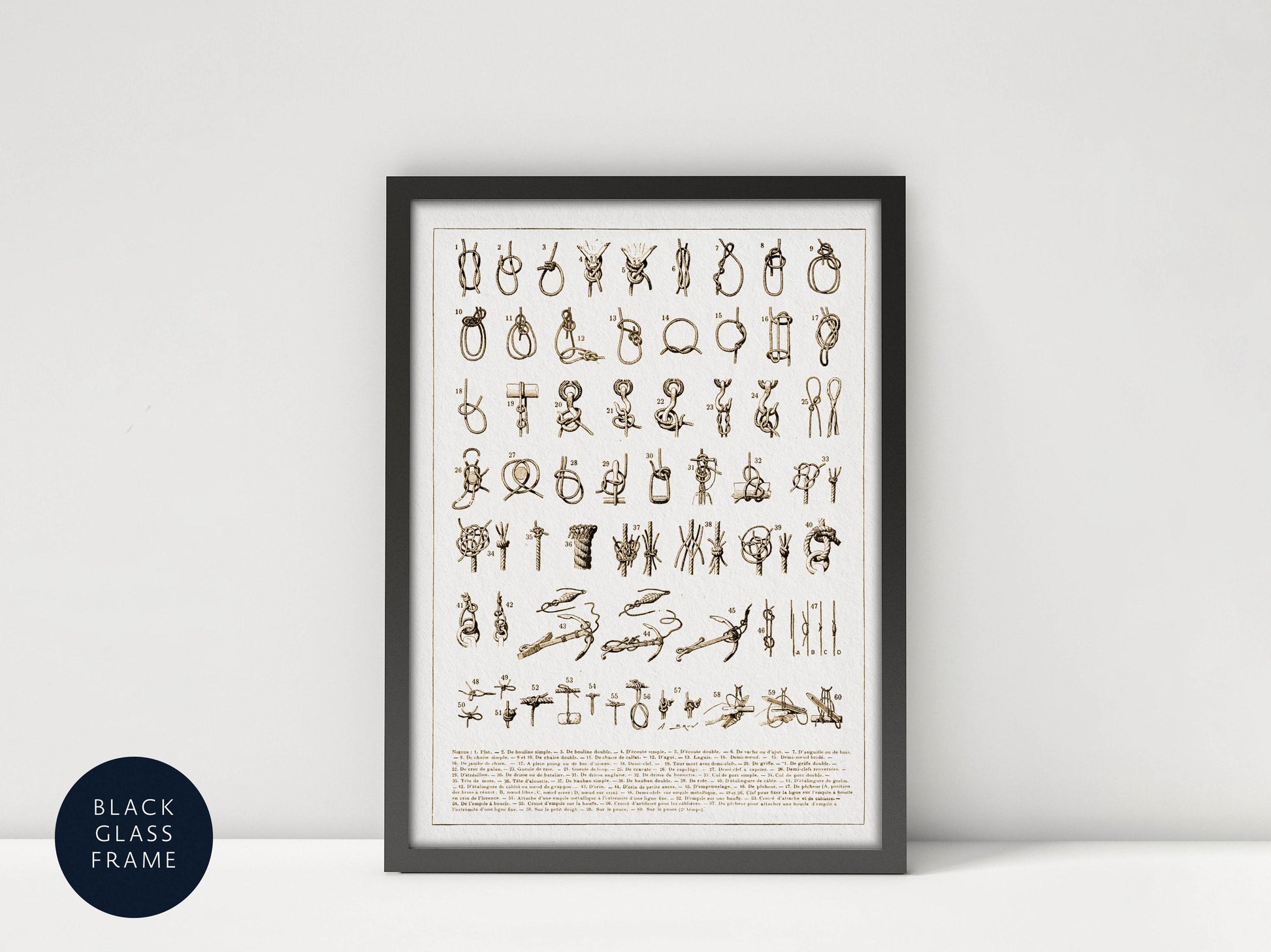 The image is a framed print featuring a collection of various illustrations and symbols, including animals, geometric shapes, and other abstract designs.