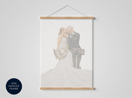Personalised Wedding Portrait with Song Lyrics, First Dance Favourite Song Print, Framed Print With Wedding Song, Self Portrait Custom Print