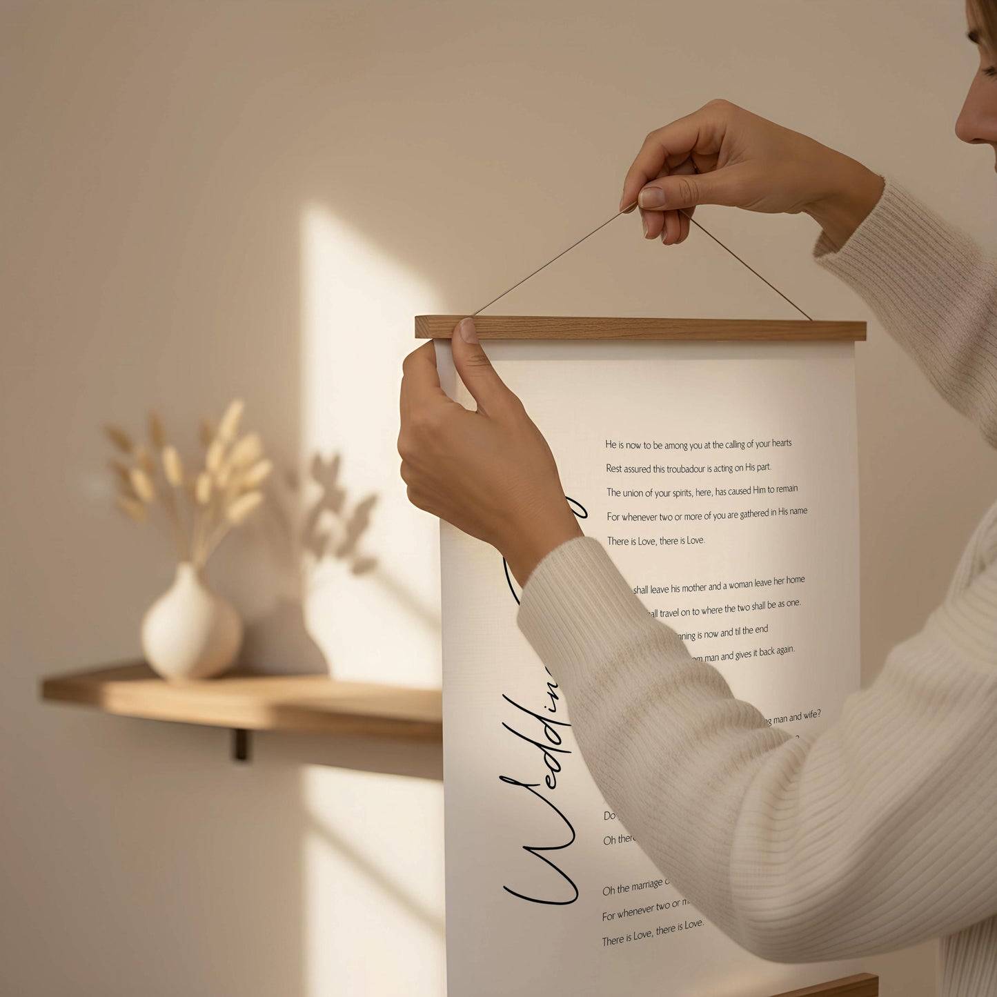 Custom Framed Poem, Personalized Text Print | Wedding Vows, Love Letter, Song Lyrics | Acid-Free Watercolor Paper