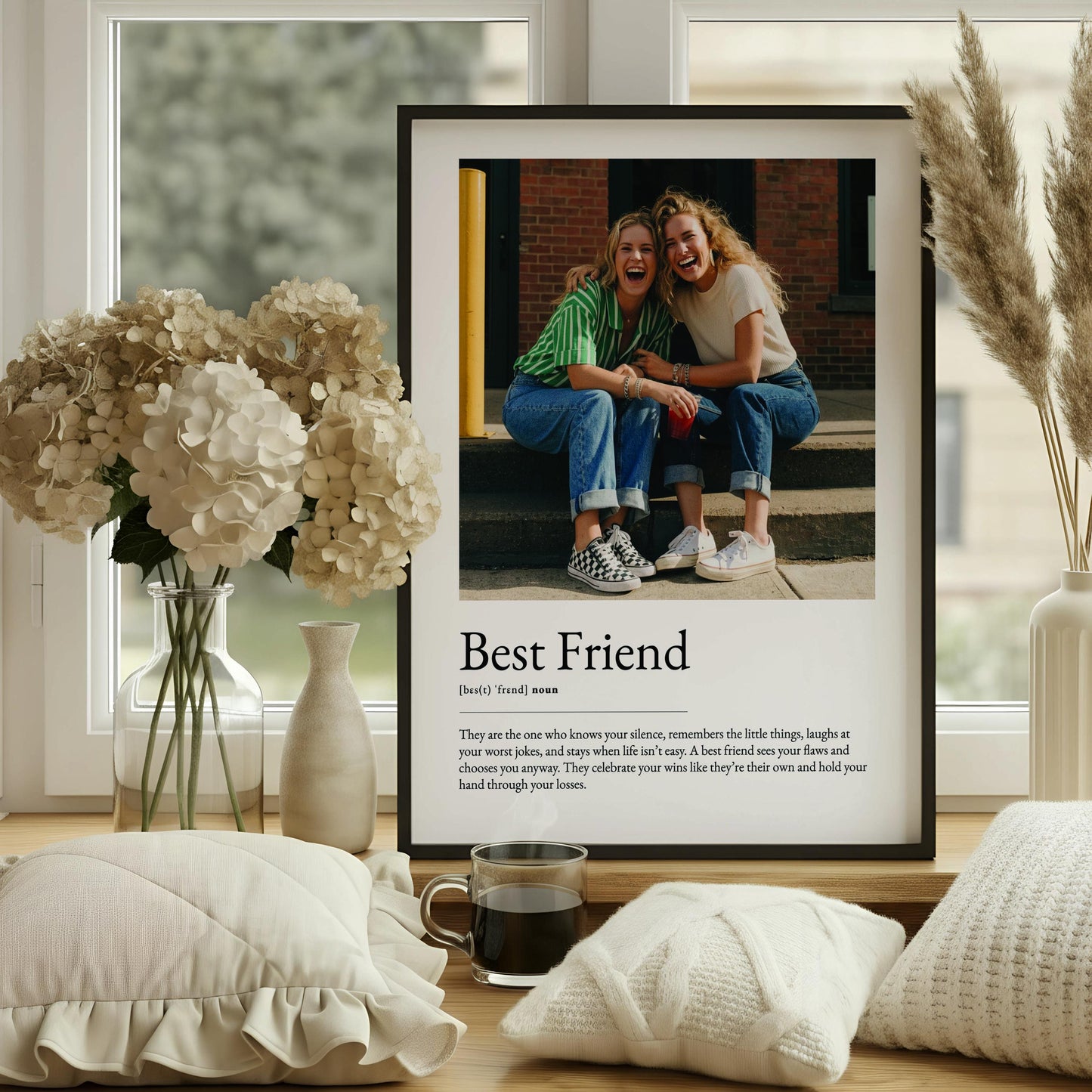 Personalised Best Friend Definition Print with Photo, Custom Friendship Gift, Bestie Birthday Present, Meaningful BFF Wall Art