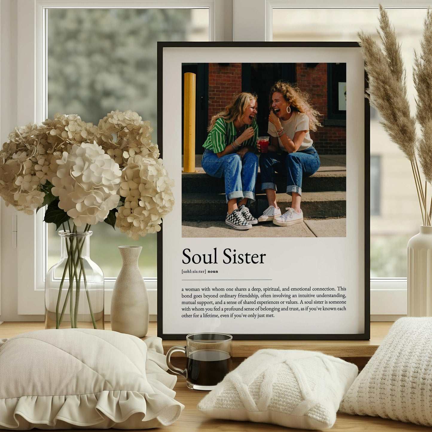 Soul Sister Definition Print, Personalized Wall Art, Best Friend Quote Poster, Meaningful Friendship Gift for Her, Typography Decor