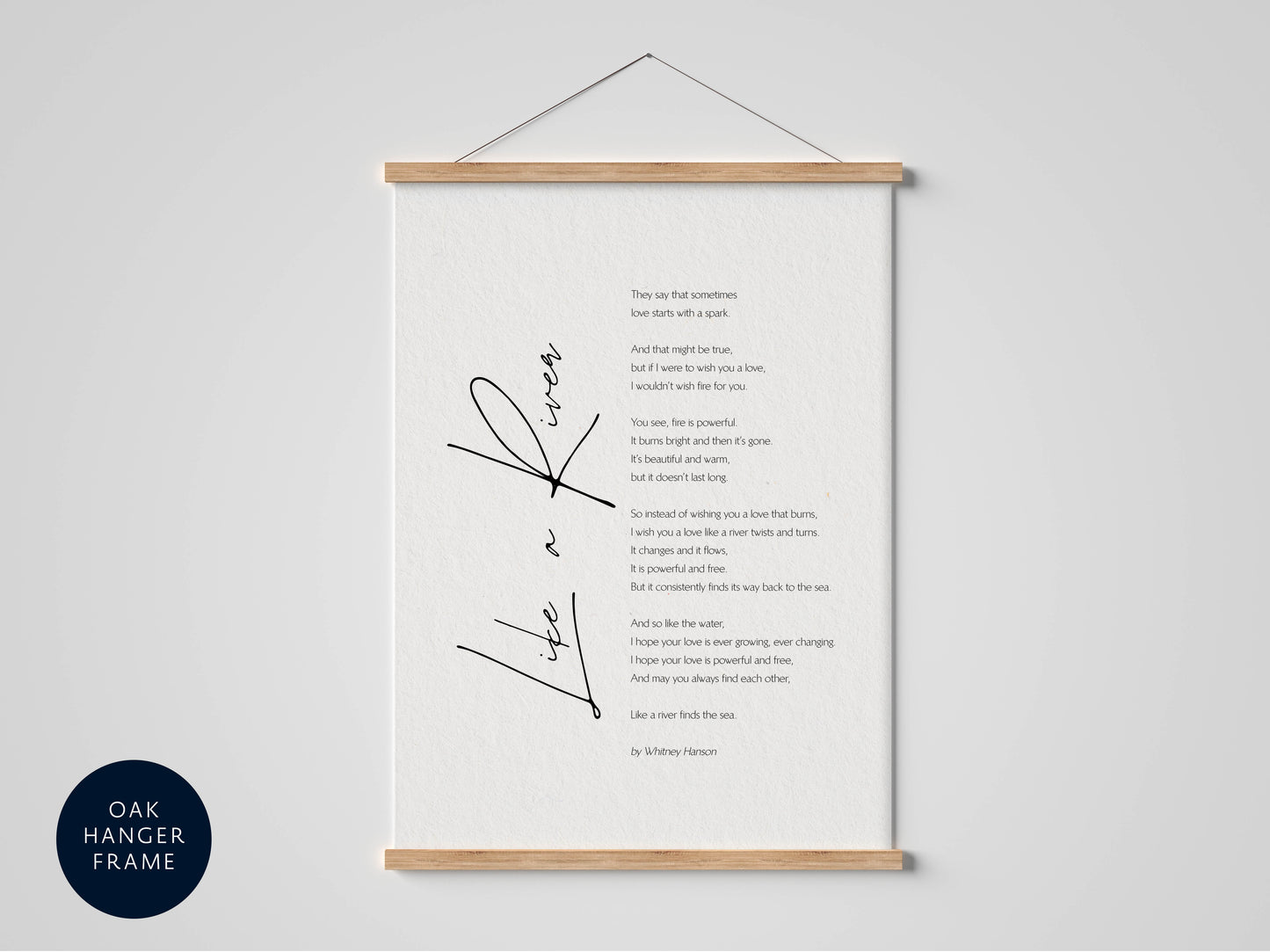 Love like a river print by Whitney Hanson, Framed print, Wedding poem