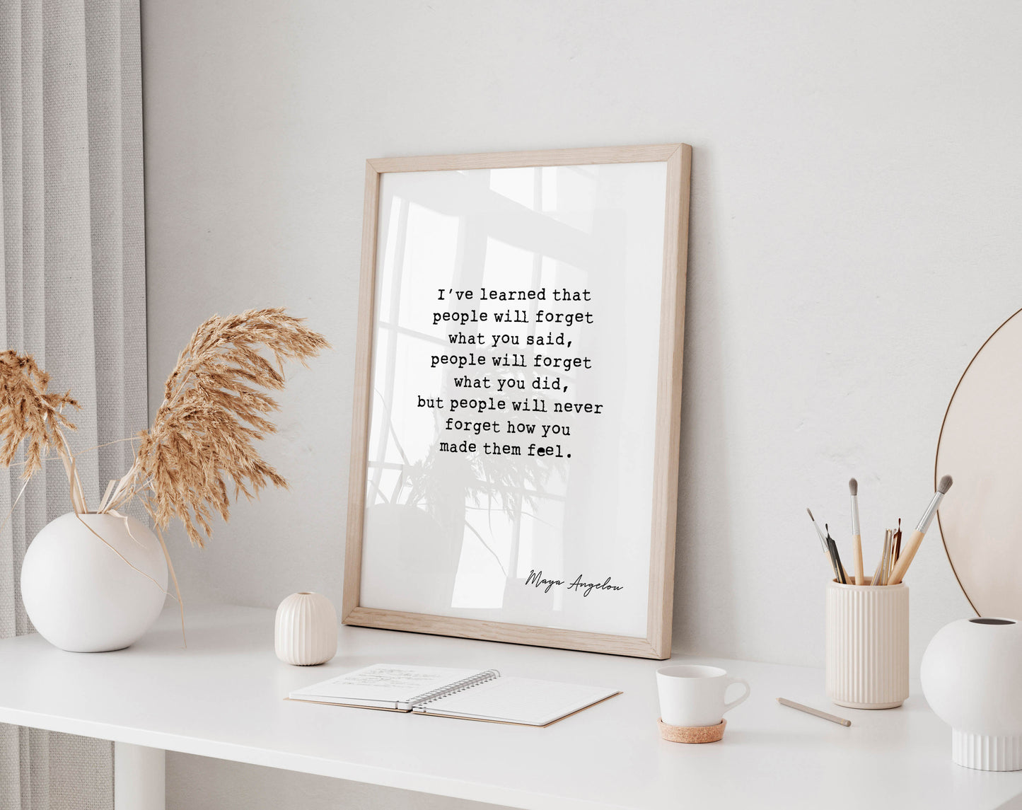 Maya Angelou Quote - I've Learned That People Will Forget Poster - Maya Angelou Print - Wall Art - Wall decor quote Framed