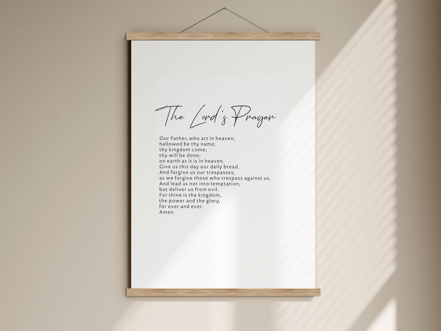The Lord's Prayer Print, Bible Scripture Typography & Calligraphy Poem - Framed Prayer - Religious gift - Prayer poster - COE Version