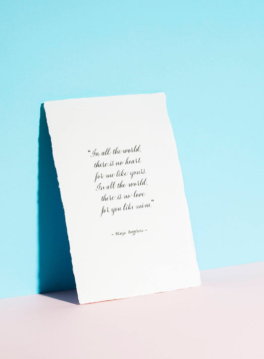 Anniversary gift - Cotton Anniversary gift - paper 2nd Anniversary Gift - Maya Angelou Quote Calligraphy Print Book Quote Prints - thepenmansden