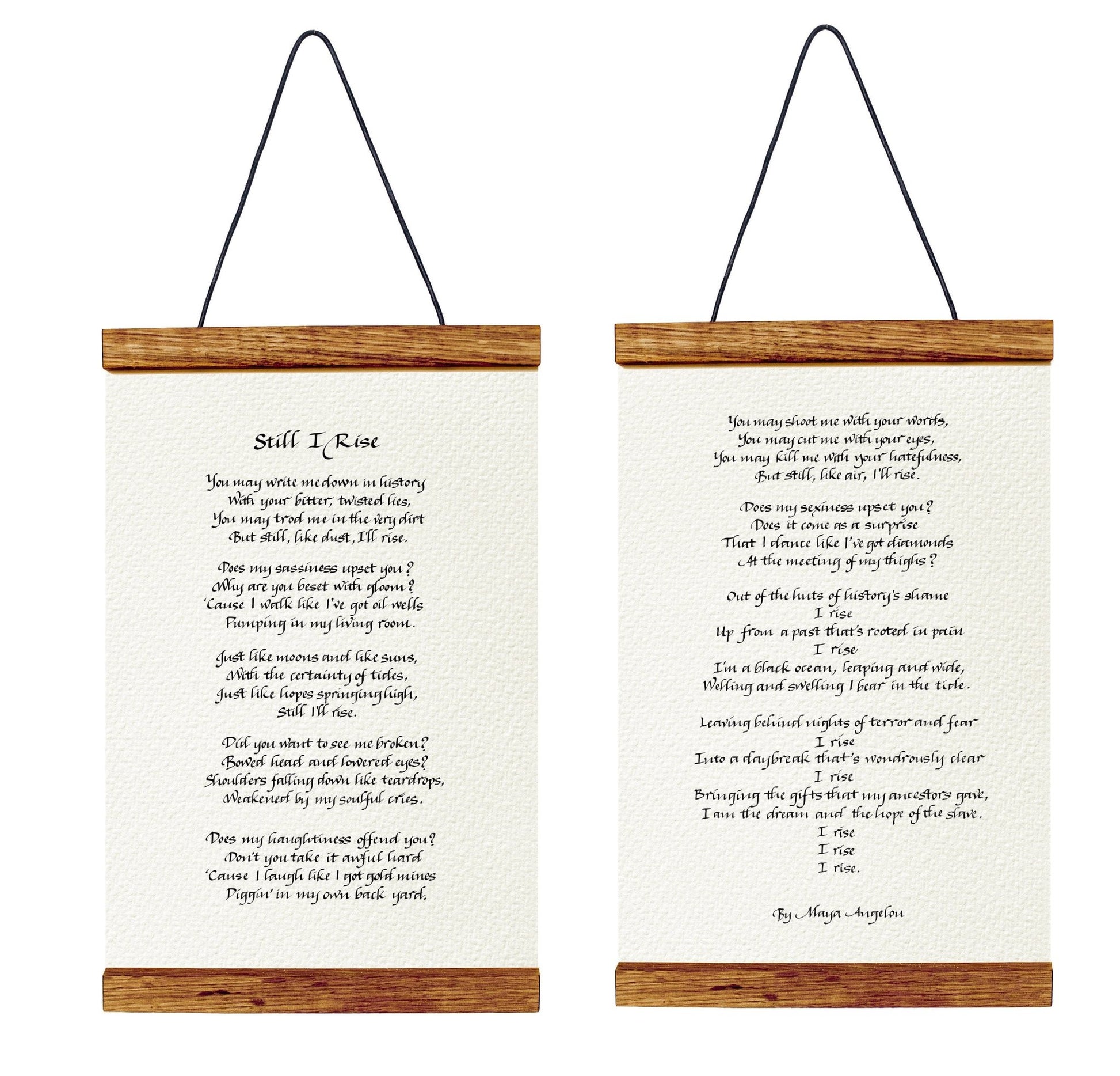 Still I Rise Print Calligraphy Print Framed Poem by Maya Angelou - Inspirational Poem - Motivational Print - thepenmansden