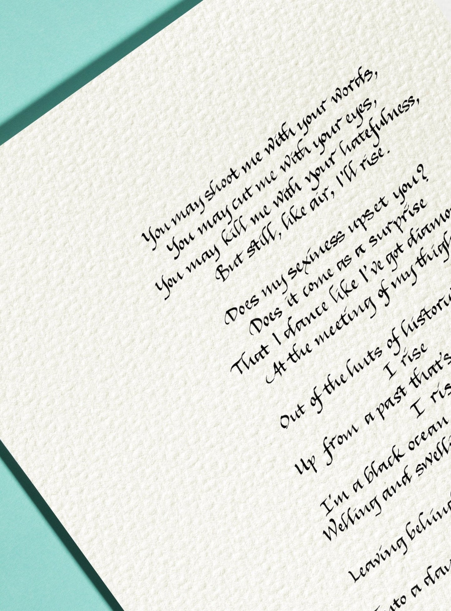 Still I Rise Print Calligraphy Print Framed Poem by Maya Angelou - Inspirational Poem - Motivational Print - thepenmansden