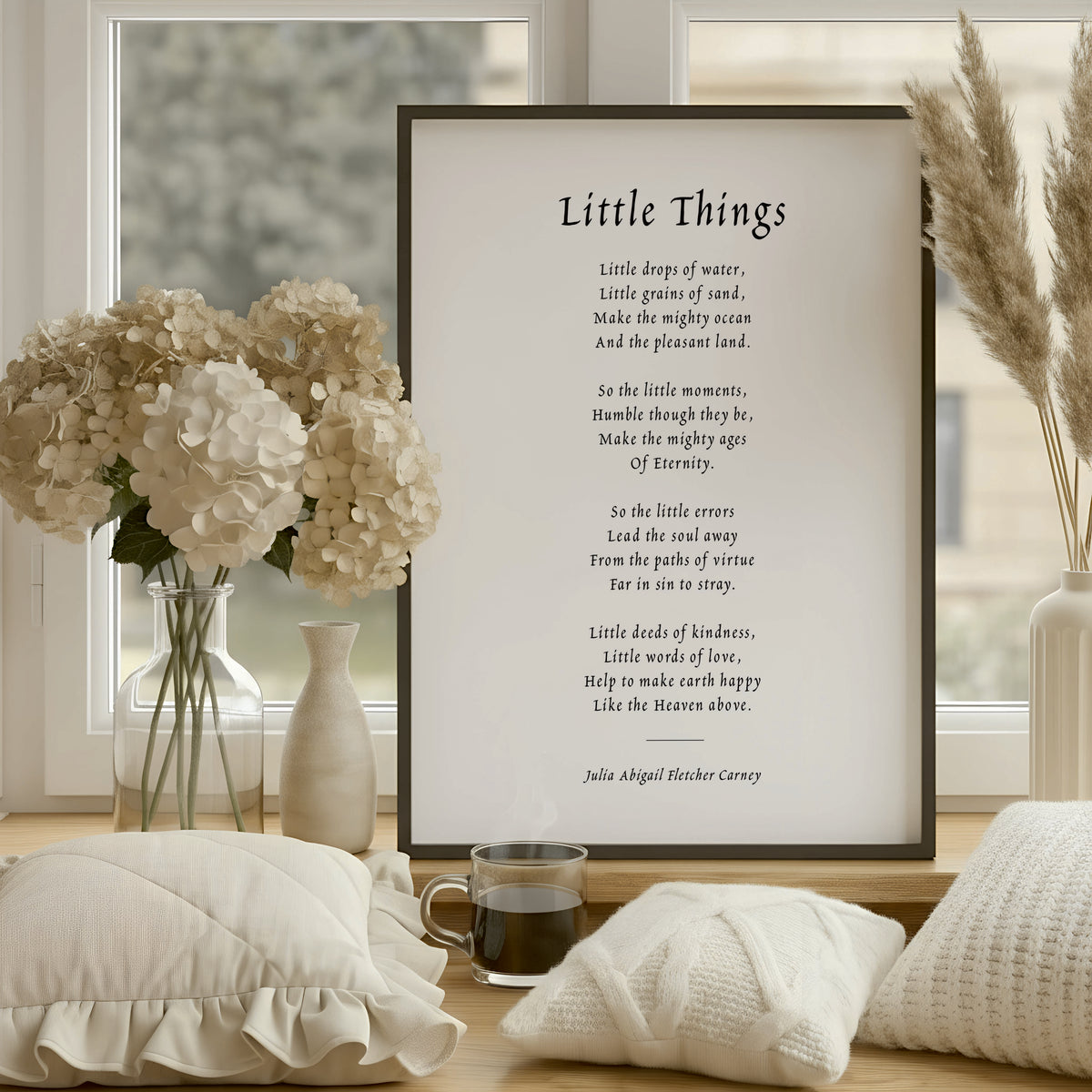 Little Things Julia Carney Print | Little Drops of Water | Inspirational Framed Print | Mindfulness Wall Art | Kindness Poster