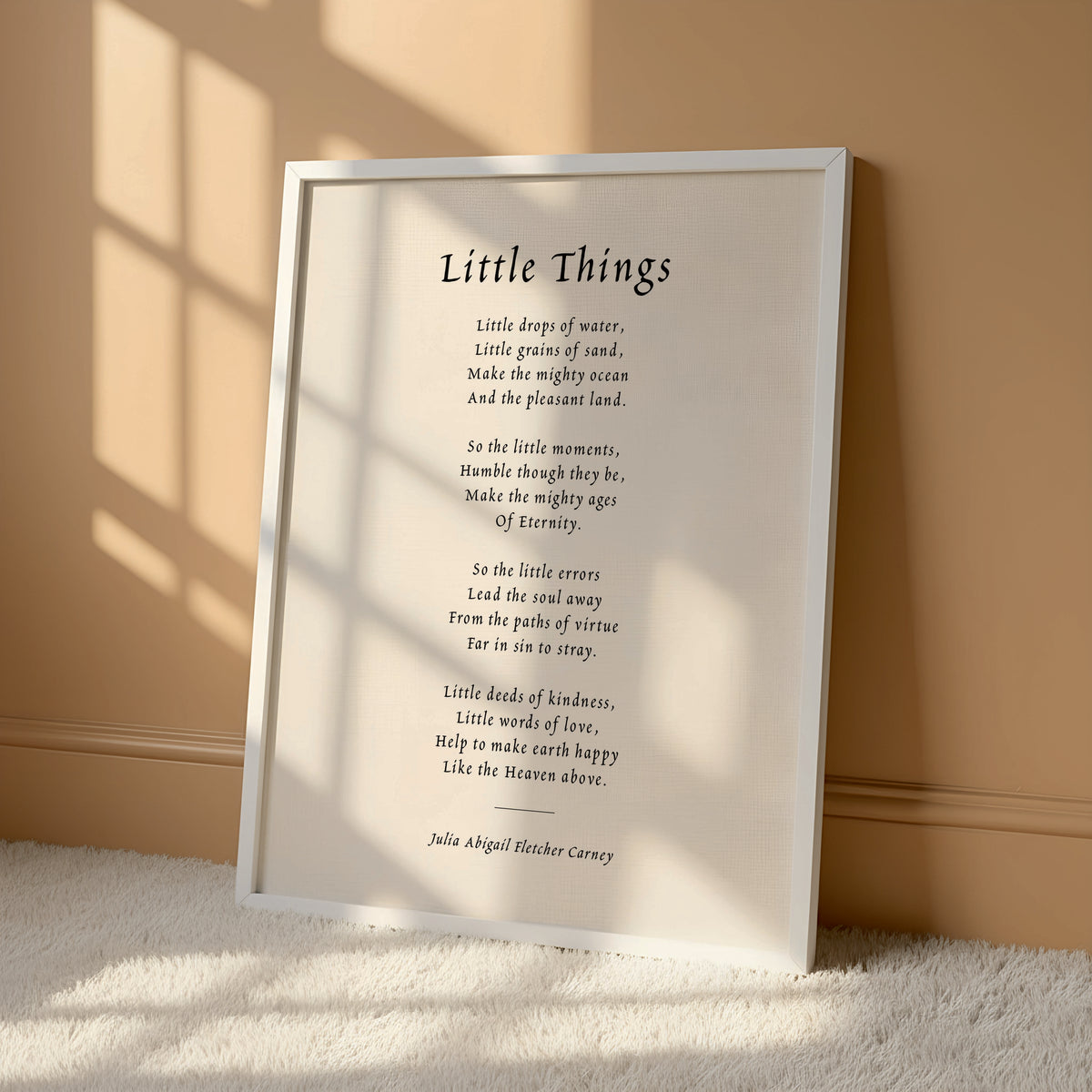 Little Things Julia Carney Print | Little Drops of Water | Inspirational Framed Print | Mindfulness Wall Art | Kindness Poster