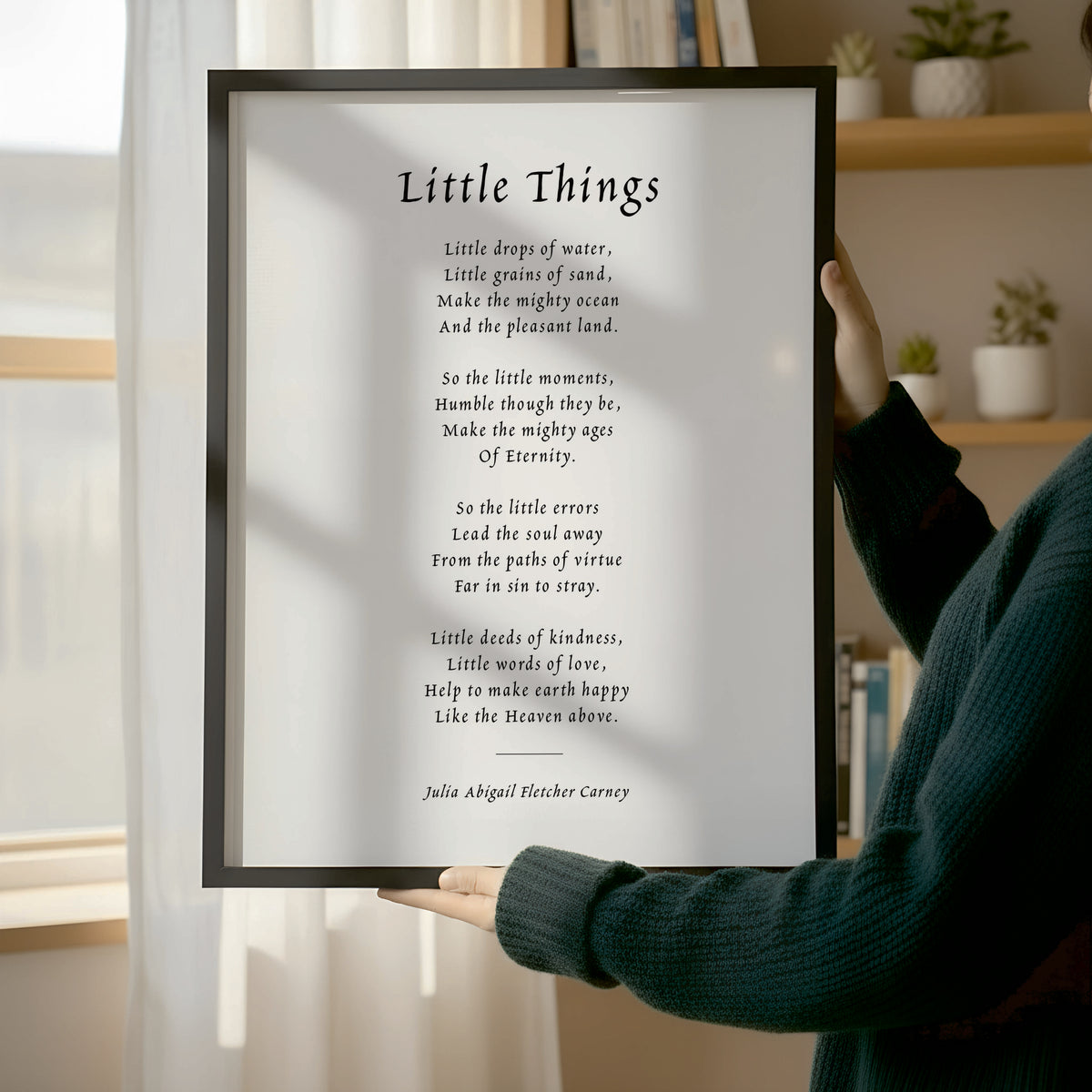 Little Things Julia Carney Print | Little Drops of Water | Inspirational Framed Print | Mindfulness Wall Art | Kindness Poster