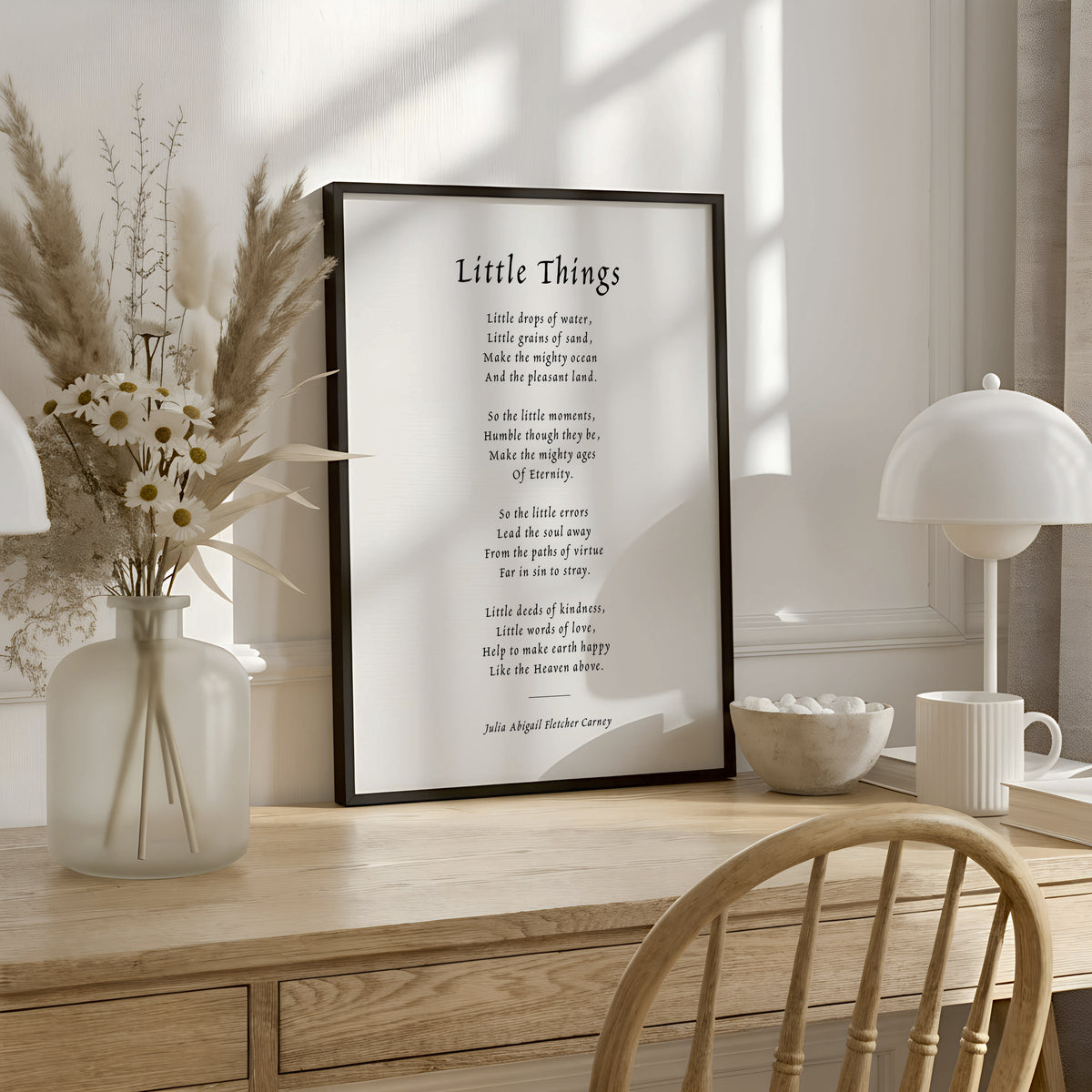 Little Things Julia Carney Print | Little Drops of Water | Inspirational Framed Print | Mindfulness Wall Art | Kindness Poster