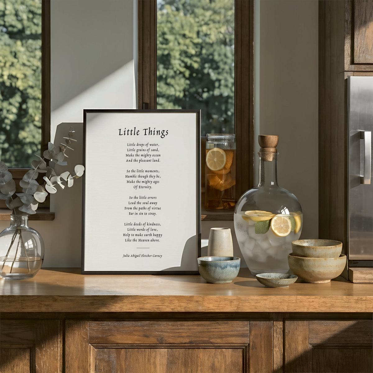 Little Things Julia Carney Print | Little Drops of Water | Inspirational Framed Print | Mindfulness Wall Art | Kindness Poster