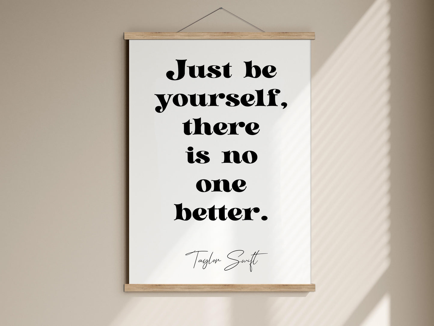 Taylor Swift quote - Just be yourself, there is no one better framed print