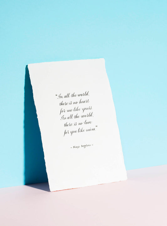 Anniversary gift - Cotton Anniversary gift - paper 2nd Anniversary Gift - Maya Angelou Quote Calligraphy Print Book Quote Prints