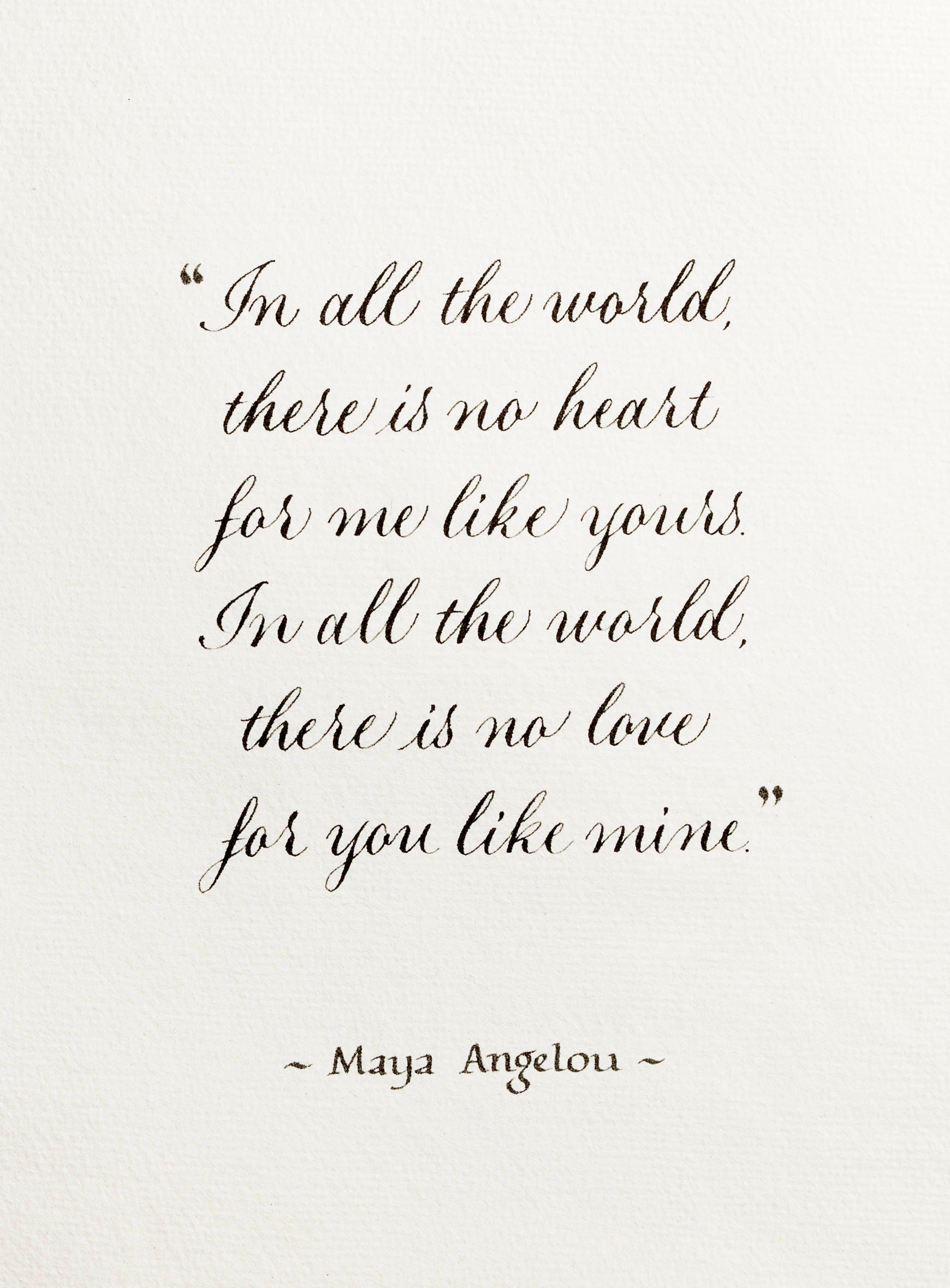Anniversary gift - Cotton Anniversary gift - paper 2nd Anniversary Gift - Maya Angelou Quote Calligraphy Print Book Quote Prints