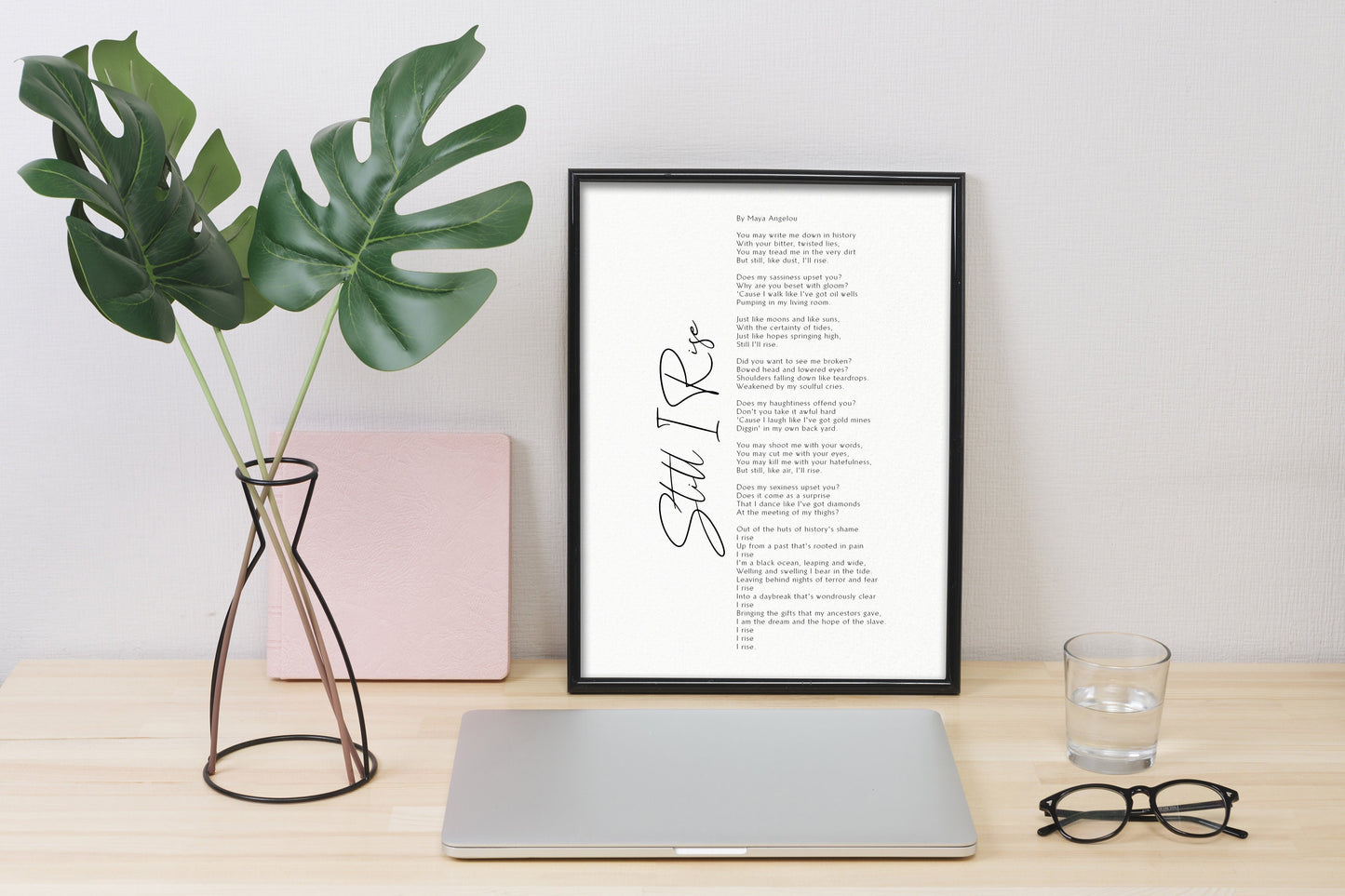 Still I Rise Print by Maya Angelou Framed poem, Maya Angelou Poem, Framed Calligraphy & Typography Still I rise