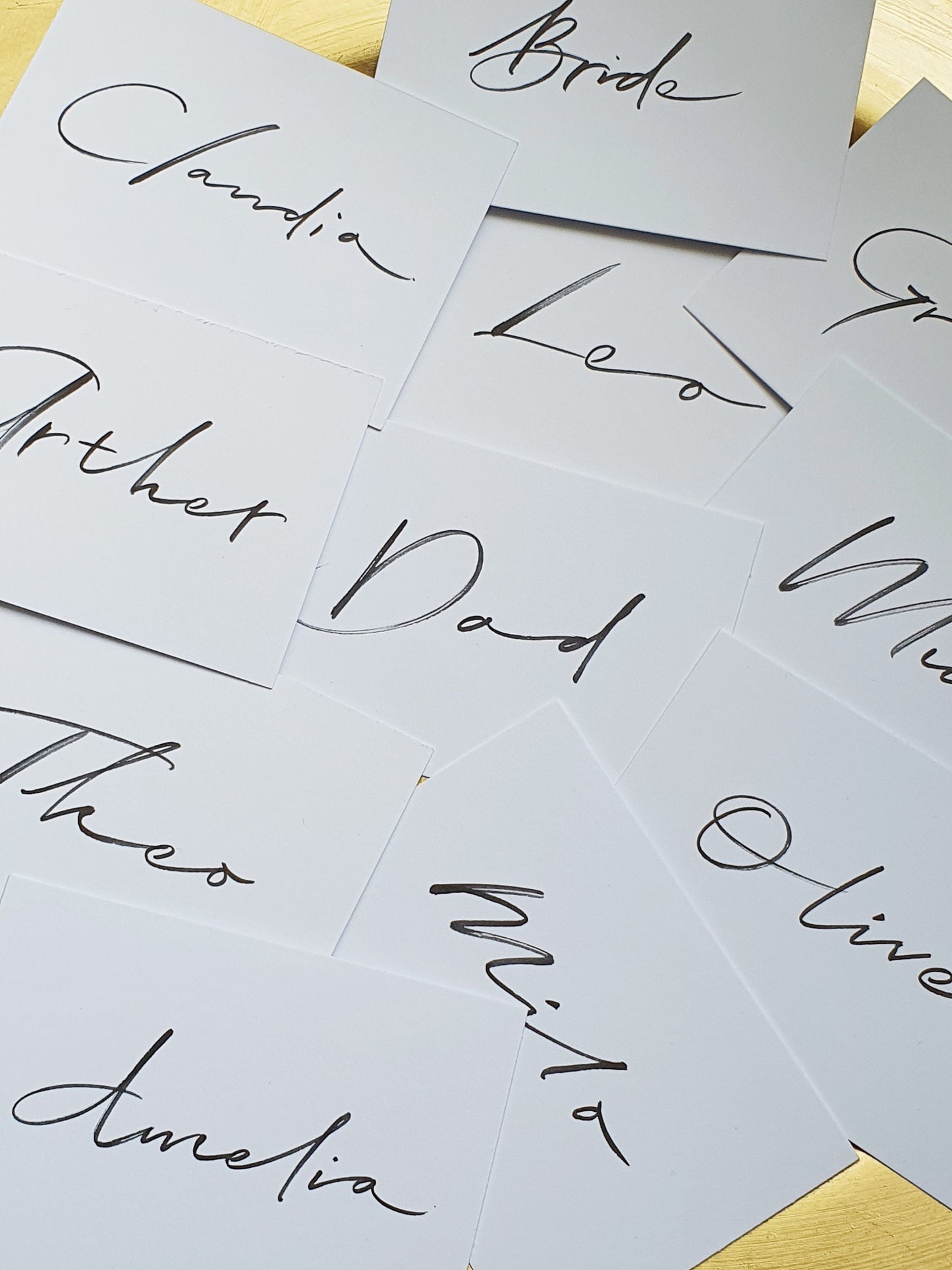 Personalised name place cards - Wedding placecards - Calligraphy Placement cards - Escort cards - Handwritten place settings