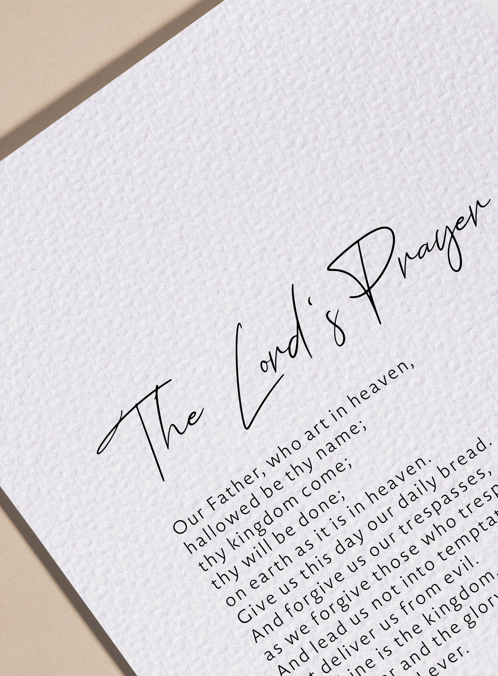 The Lord's Prayer Print, Bible Scripture Christian Poem - Framed Prayer - Religious gift - Prayer poster - Church of England