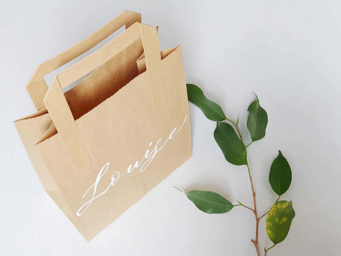 Personalised Paper Bag - Eco Friendly Kraft Paper - Custom Calligraphy Kraft Bag - Hen Birthday Party Bag - Handwritten Custom Bags