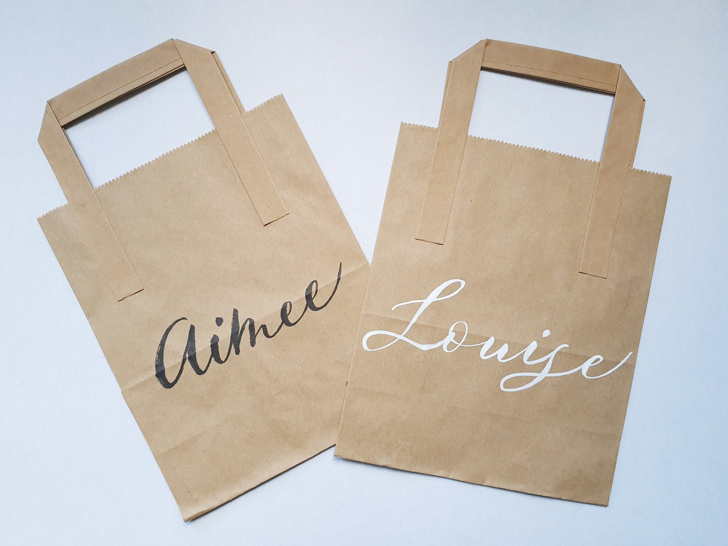 Personalised Paper Bag - Eco Friendly Kraft Paper - Custom Calligraphy Kraft Bag - Hen Birthday Party Bag - Handwritten Custom Bags