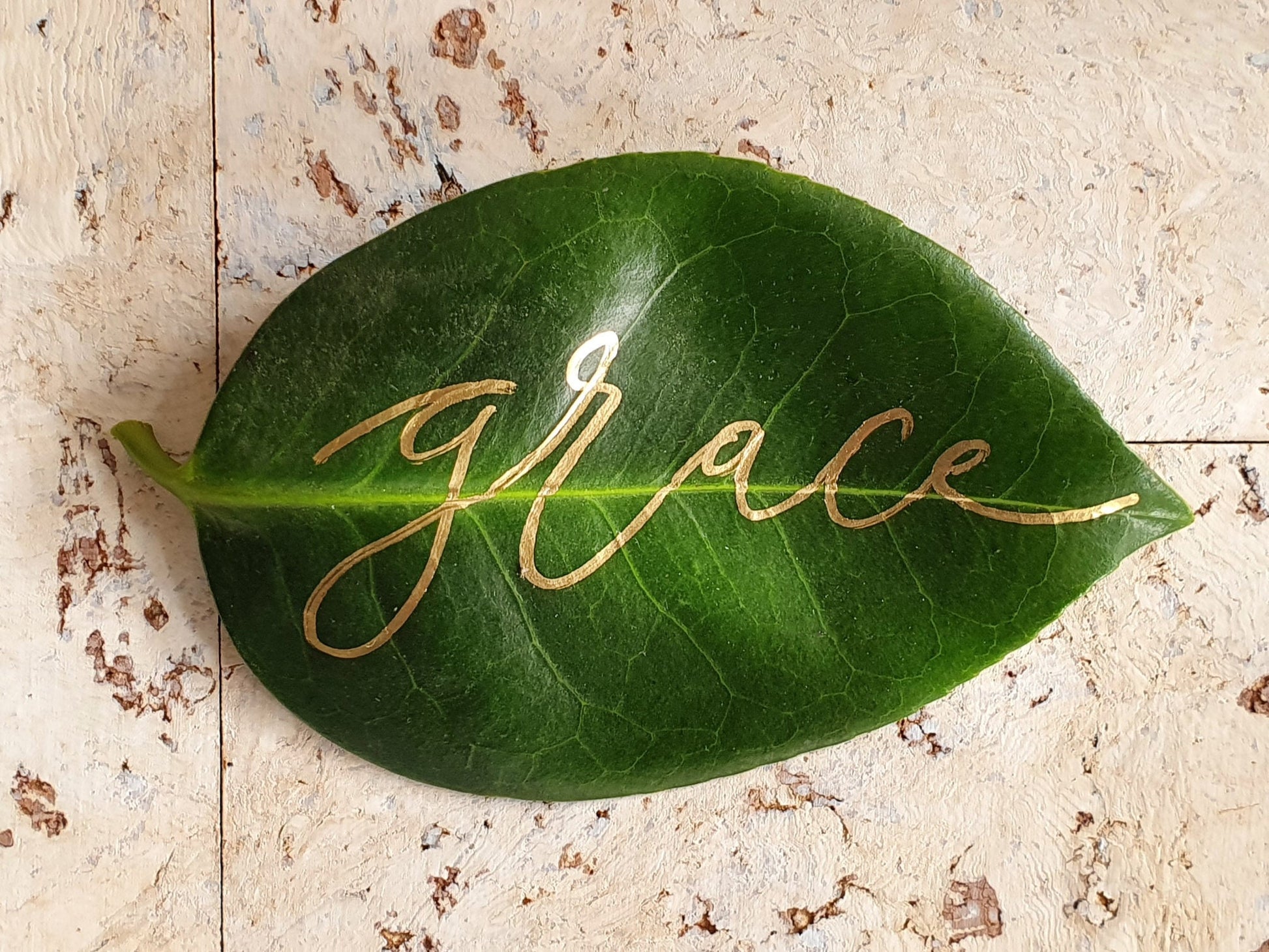 leaf calligraphy leaves placement wedding place cards event handwritten leaf