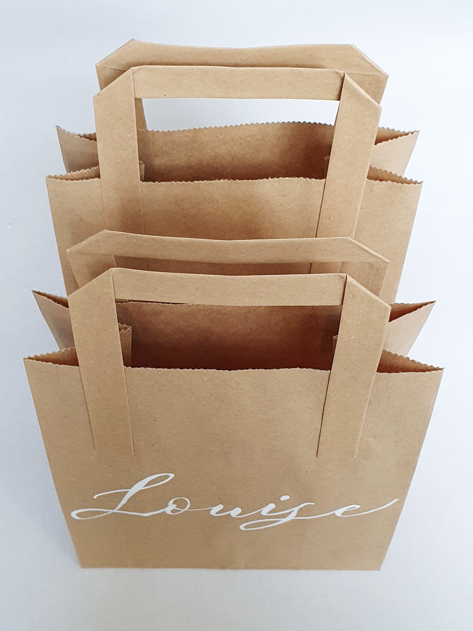 Personalised Paper Bag - Eco Friendly Kraft Paper - Custom Calligraphy Kraft Bag - Hen Birthday Party Bag - Handwritten Custom Bags