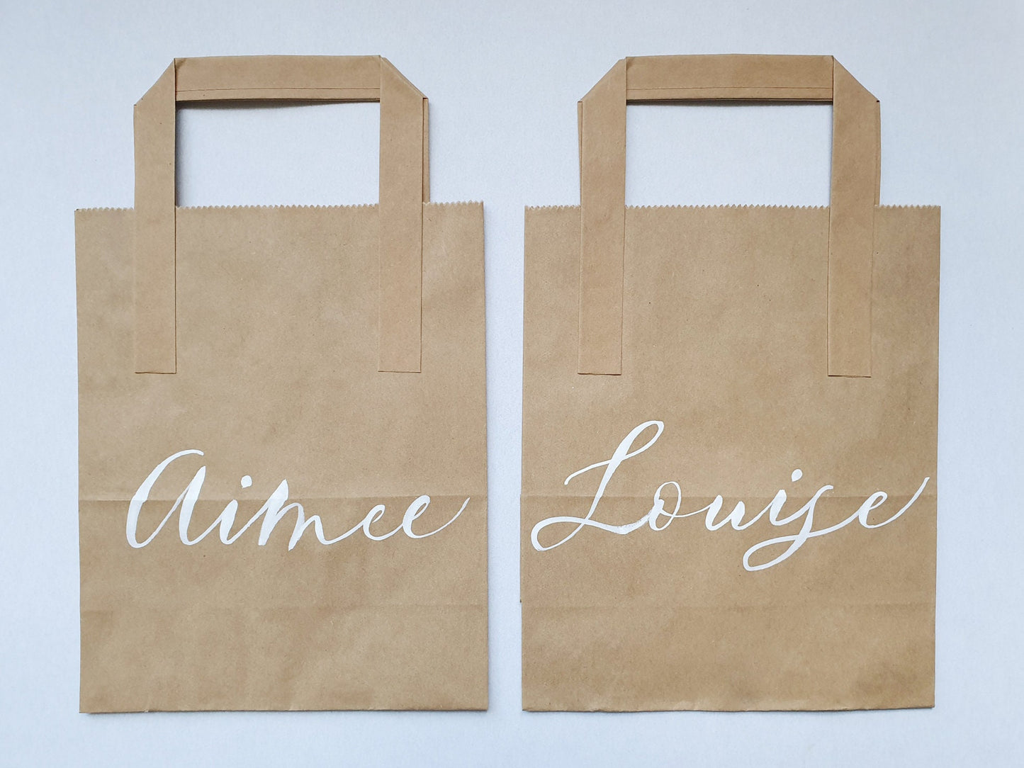 Personalised Paper Bag - Eco Friendly Kraft Paper - Custom Calligraphy Kraft Bag - Hen Birthday Party Bag - Handwritten Custom Bags