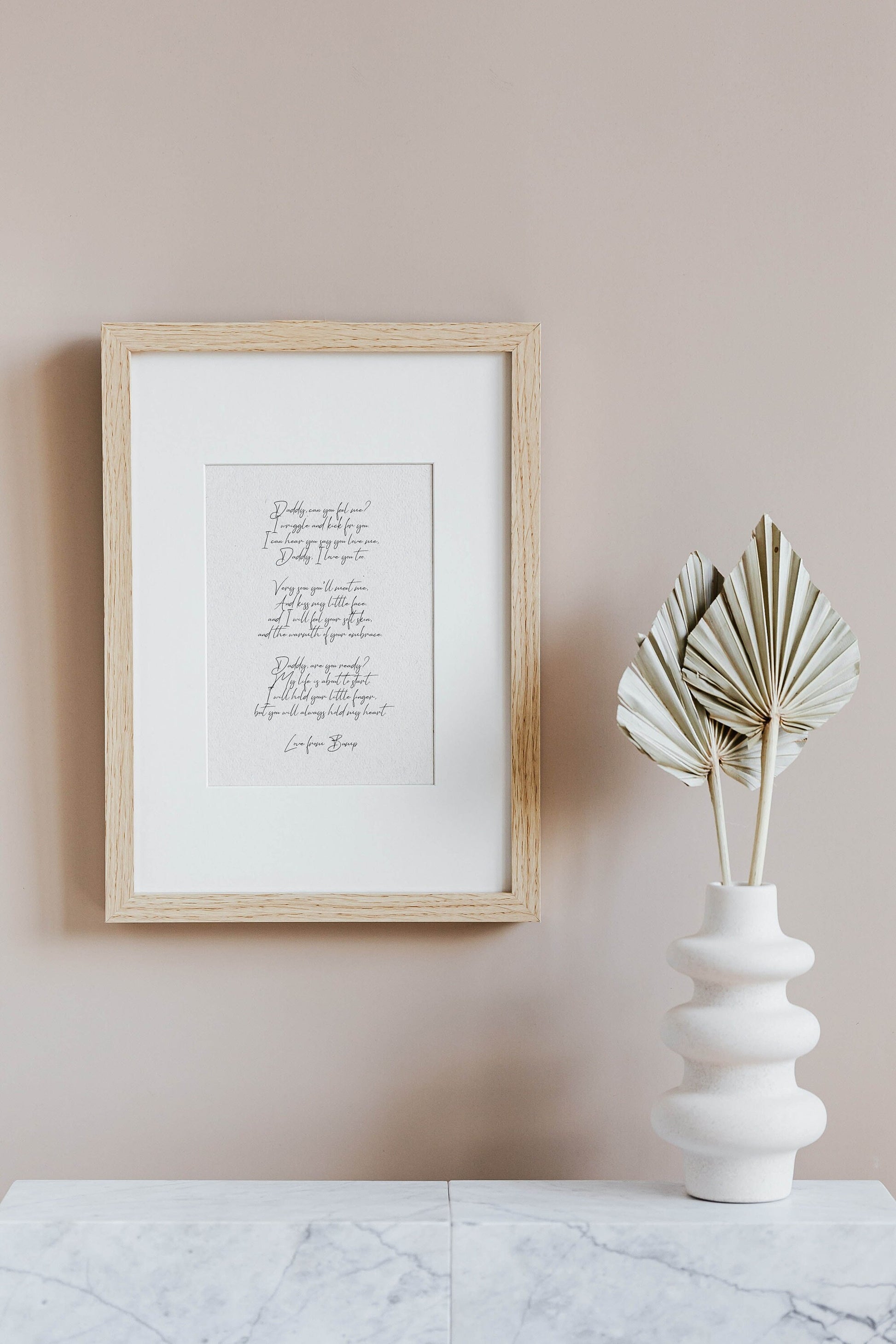 Daddy to be Poem for new Dad Print Framed poem, Dad to be Poem, New parent Framed Calligraphy & Typography New Father