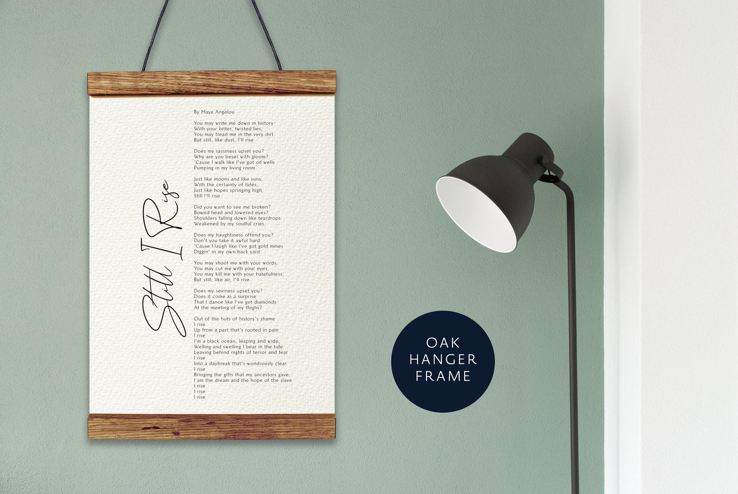 Still I Rise Print by Maya Angelou Framed poem, Maya Angelou Poem, Framed Calligraphy & Typography Still I rise