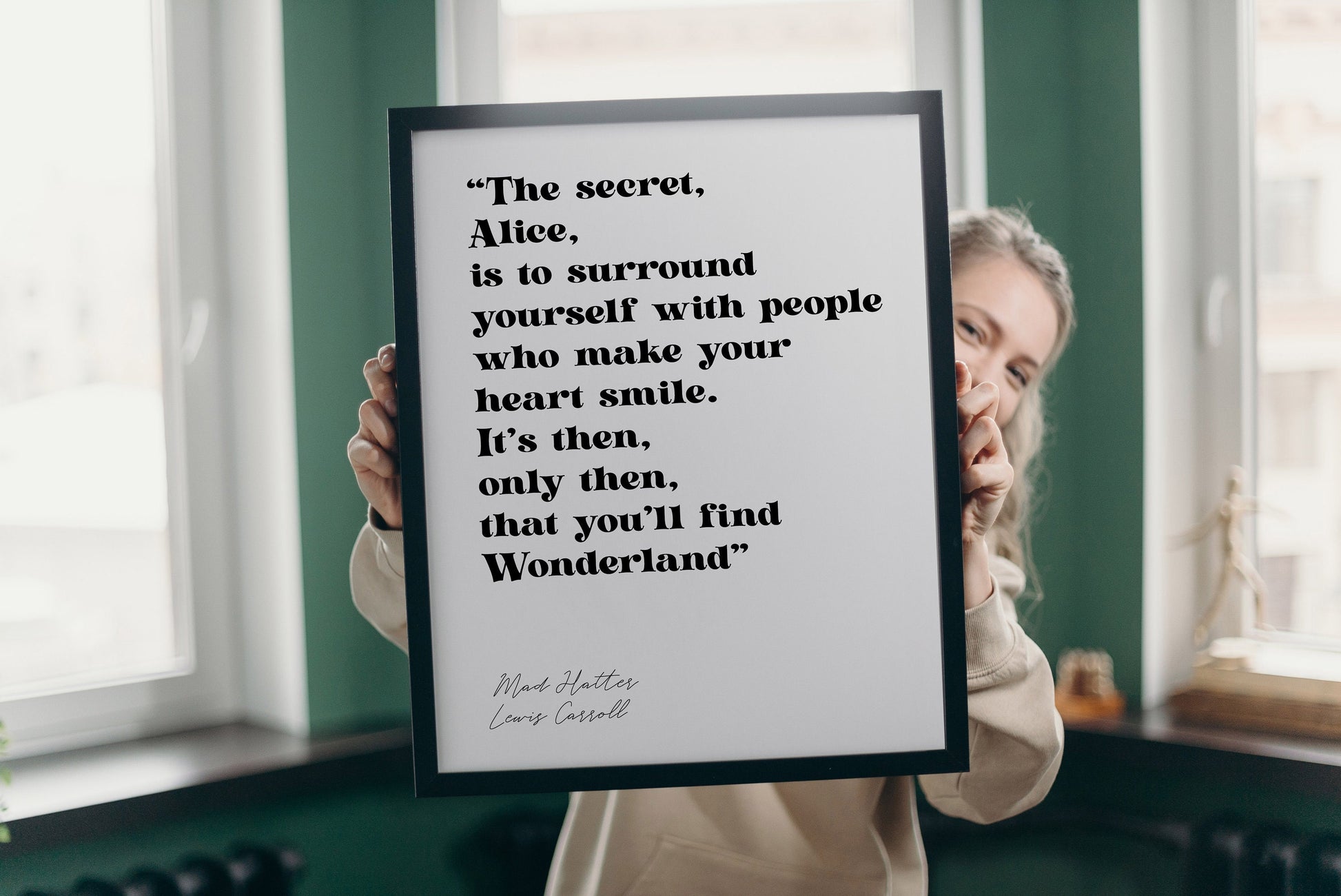 Mad Hatter The Secret Quote Print, Alice in Wonderland print, people who make you smile Book Quote Prints Lewis Carroll book lover gift