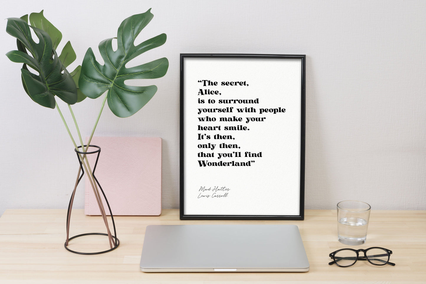 Mad Hatter The Secret Quote Print, Alice in Wonderland print, people who make you smile Book Quote Prints Lewis Carroll book lover gift