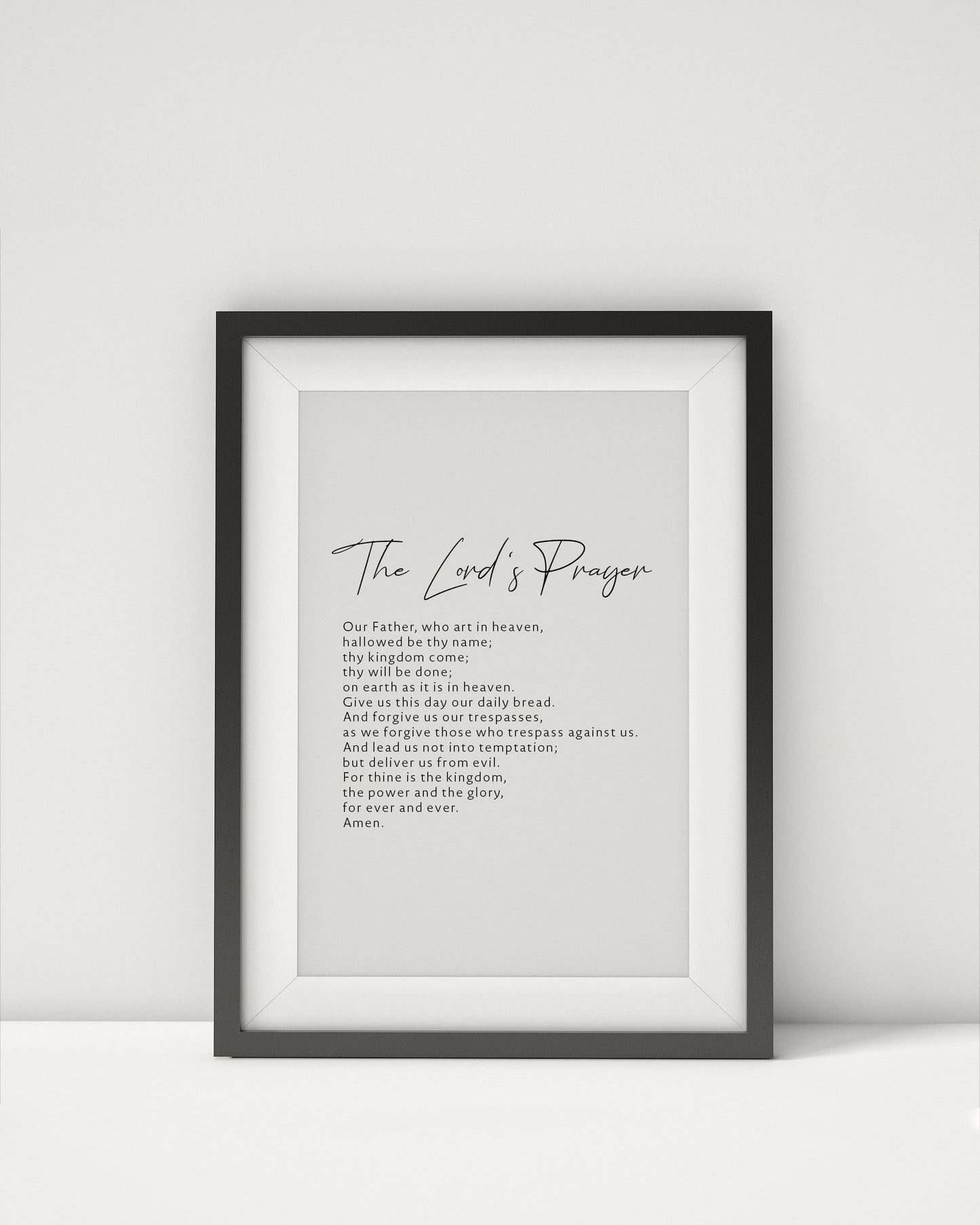 The Lord's Prayer Print, Bible Scripture Christian Poem - Framed Prayer - Religious gift - Prayer poster - Church of England