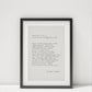 Sonnet 116 Shakespeare Framed Calligraphy Print - William Shakespeare - Let me not to the marriage of true minds print wedding gift Poster