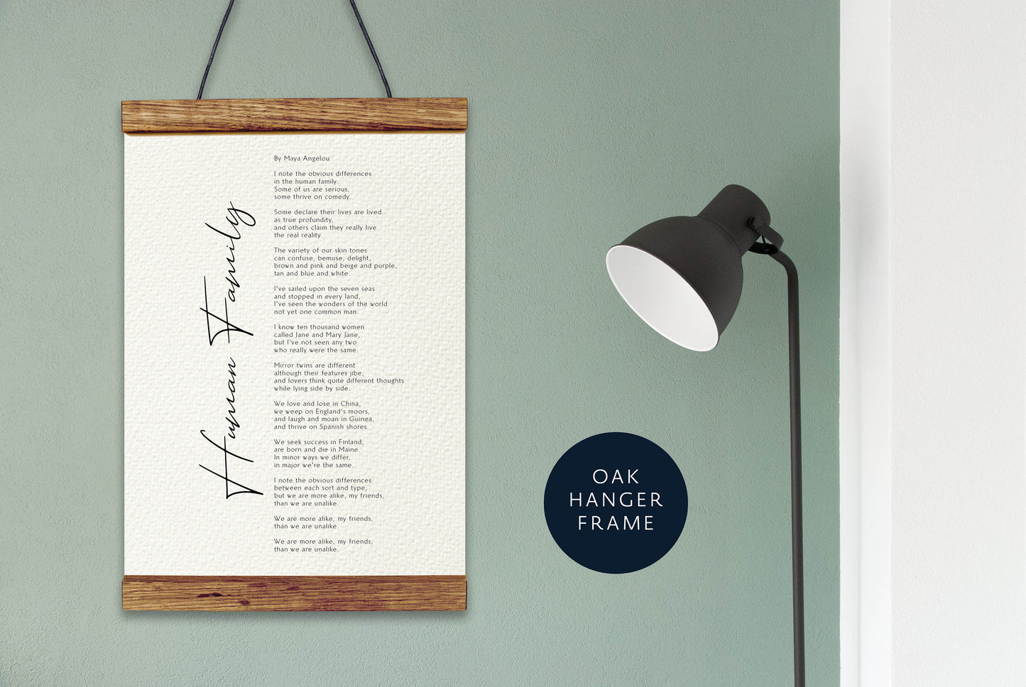 Human Family Print by Maya Angelou Framed poem, Maya Angelou Poem, Framed Calligraphy & Typography Human Family - Framed Poster