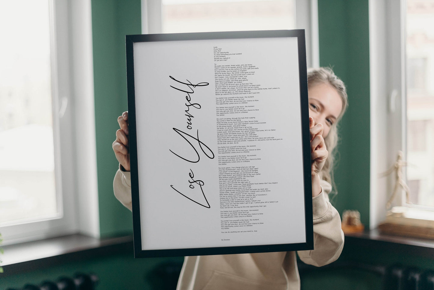 Lose Yourself - Eminem Print Framed - Eminem Lyrics Print - Lose Yourself Song Poster Print Framed