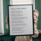 Custom Text Print Framed - Custom quote print - Customisable Print Framed - Custom Poem Print, Personalised printable - Typewriter Font