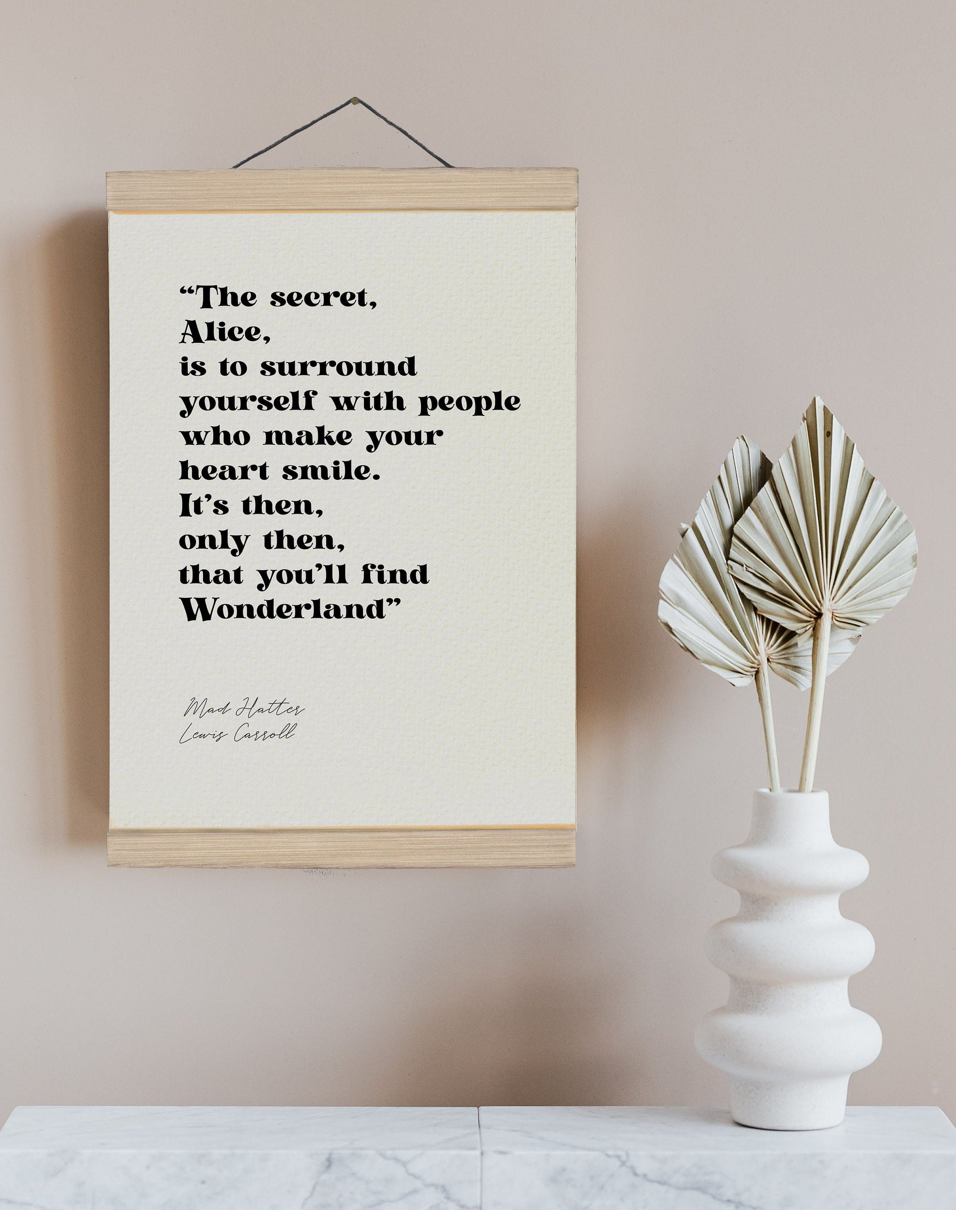 Mad Hatter The Secret Quote Print, Alice in Wonderland print, people who make you smile Book Quote Prints Lewis Carroll book lover gift